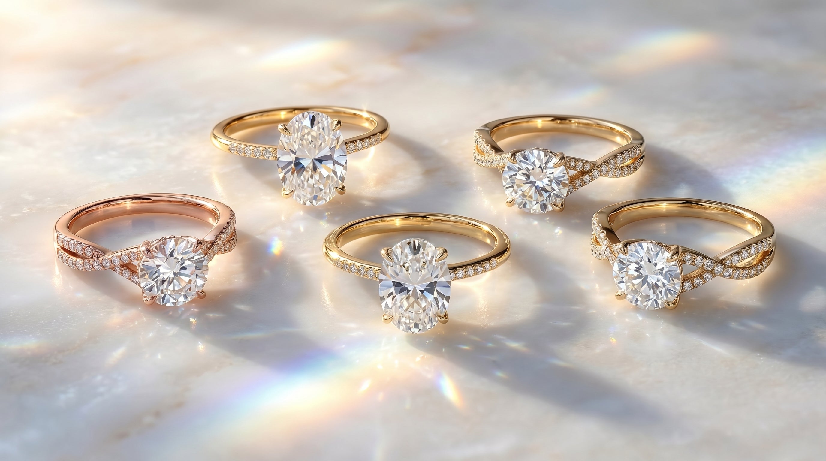 18k gold engagement ring editorial image