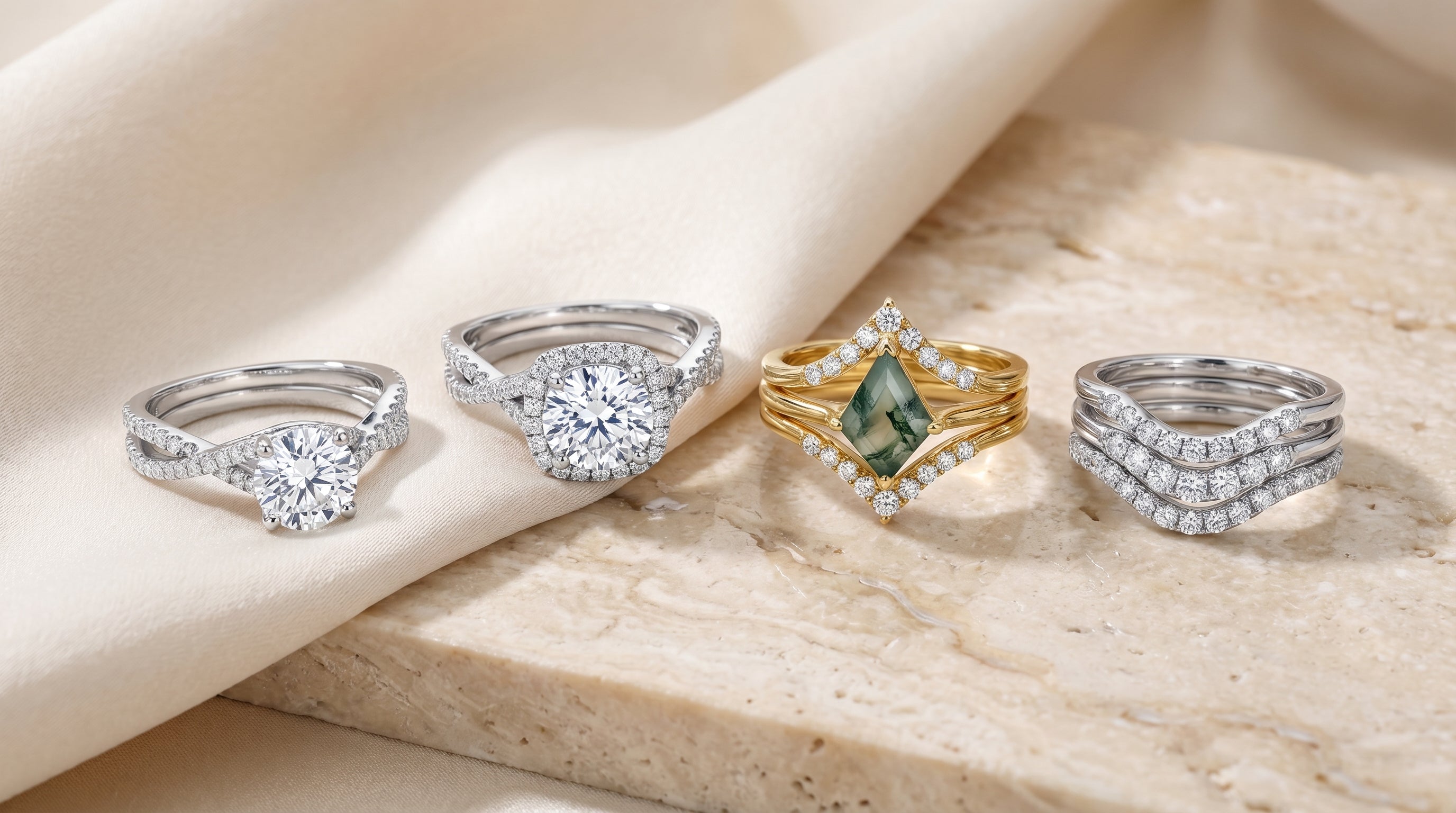 3 piece wedding ring sets for her - hero image