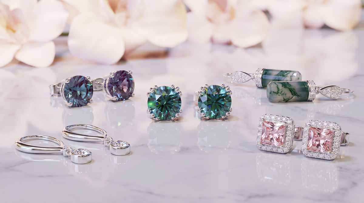 flat back earrings for sensitive ears editorial image