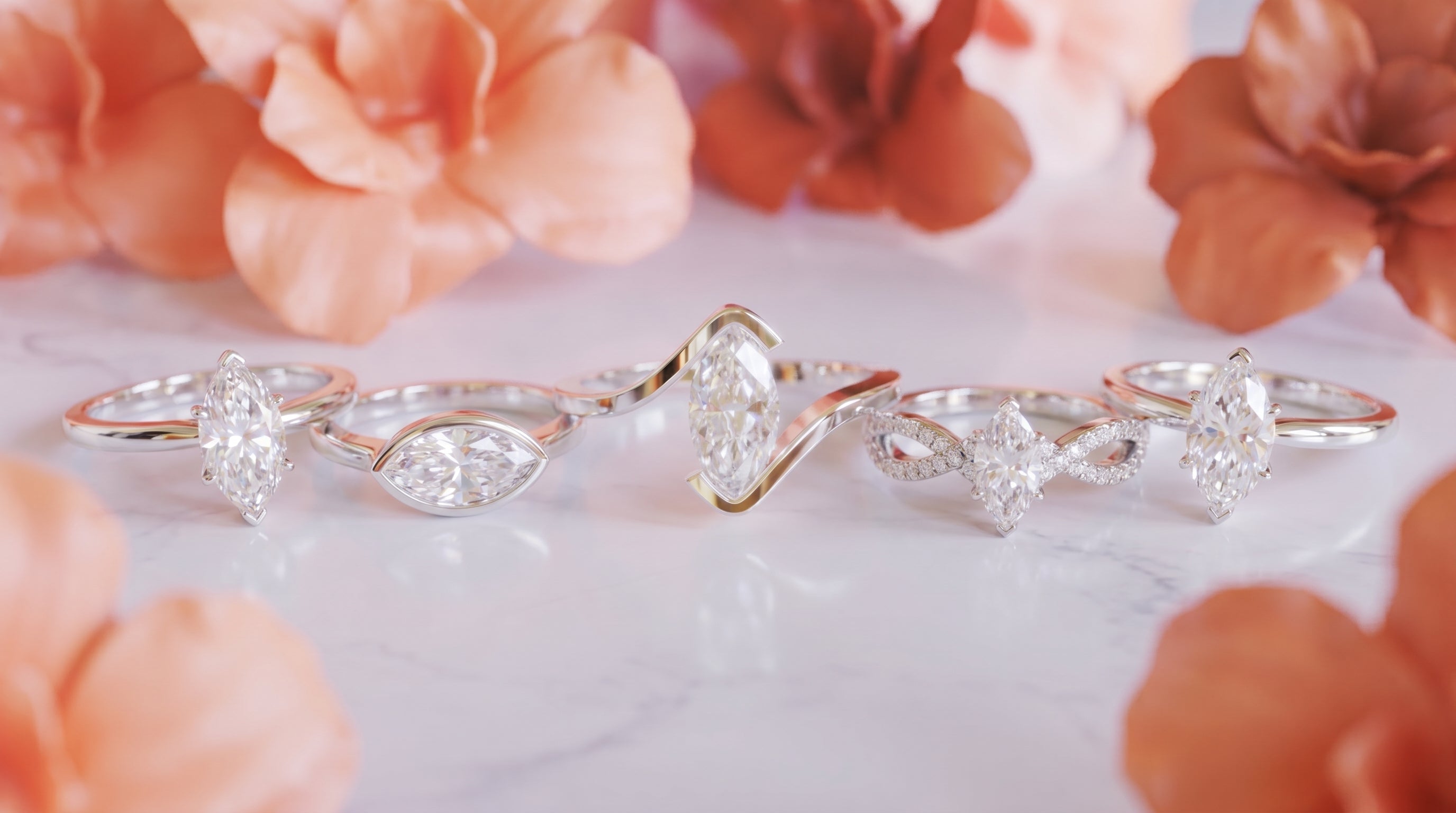 marquise diamond engagement ring - hero image