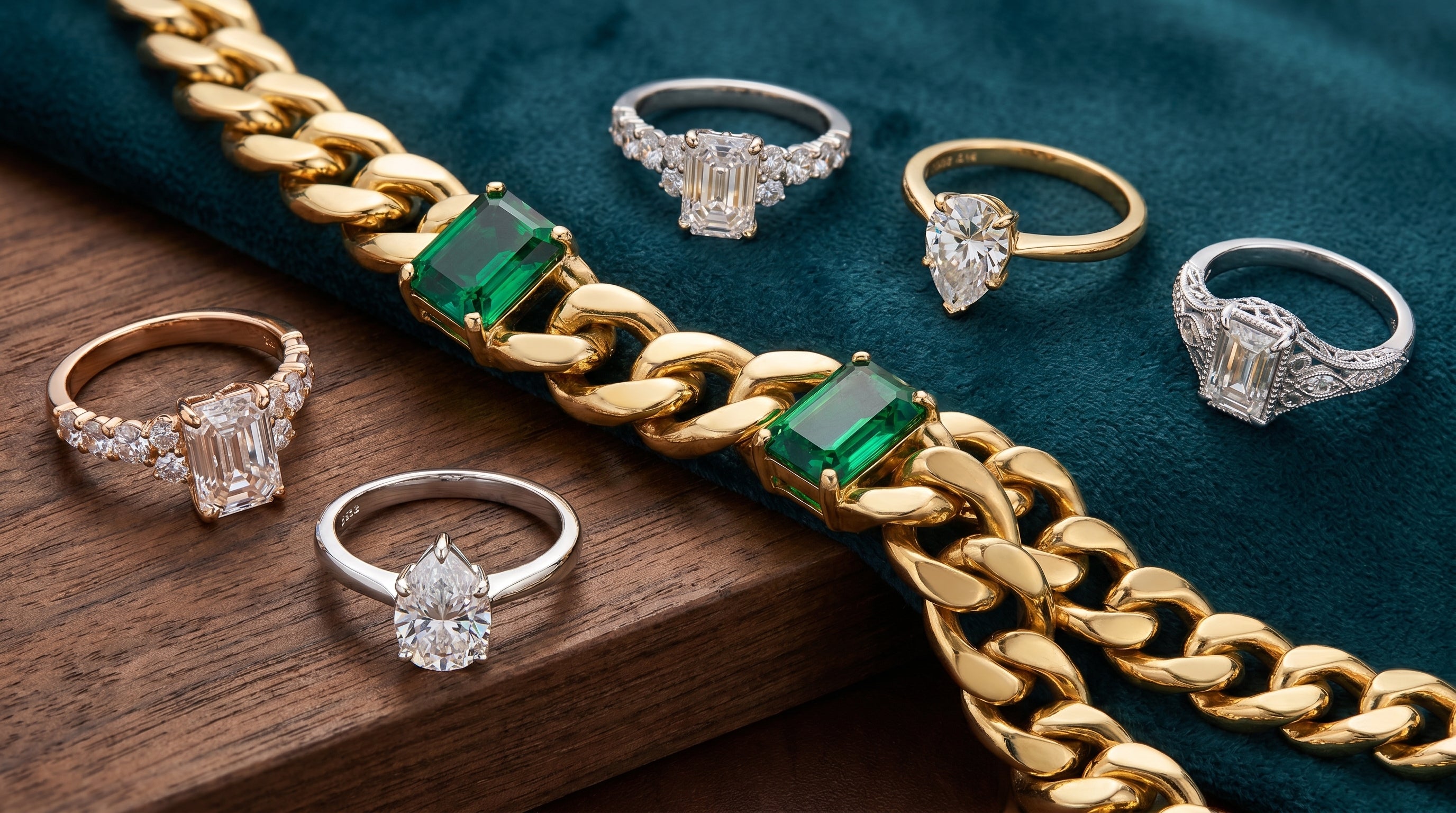 men's emerald bracelet - hero image