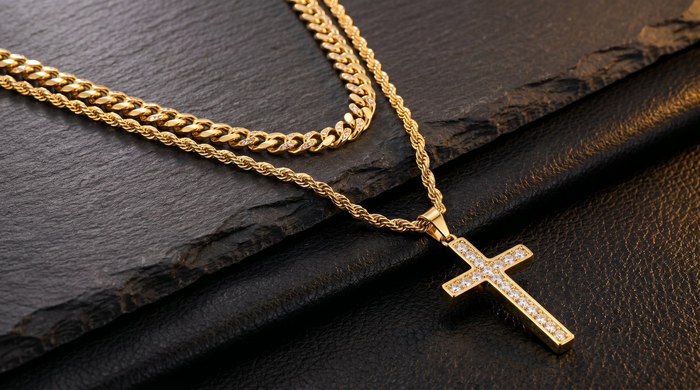 mens gold chain with pendant - hero image