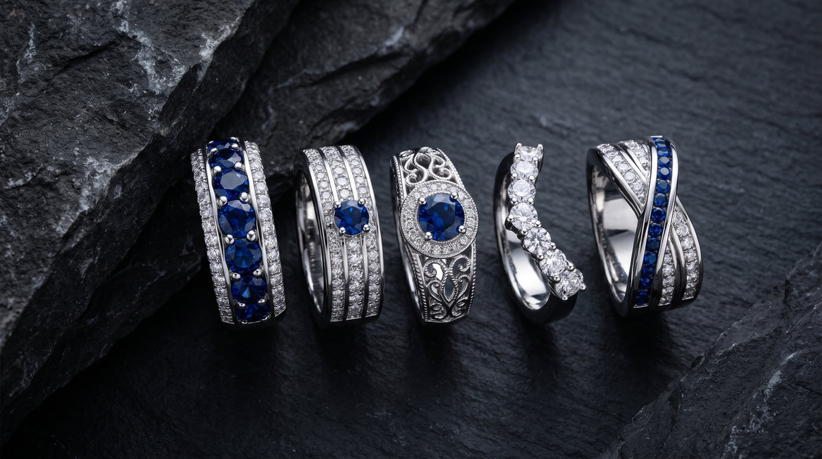 sapphire ring men's editorial image