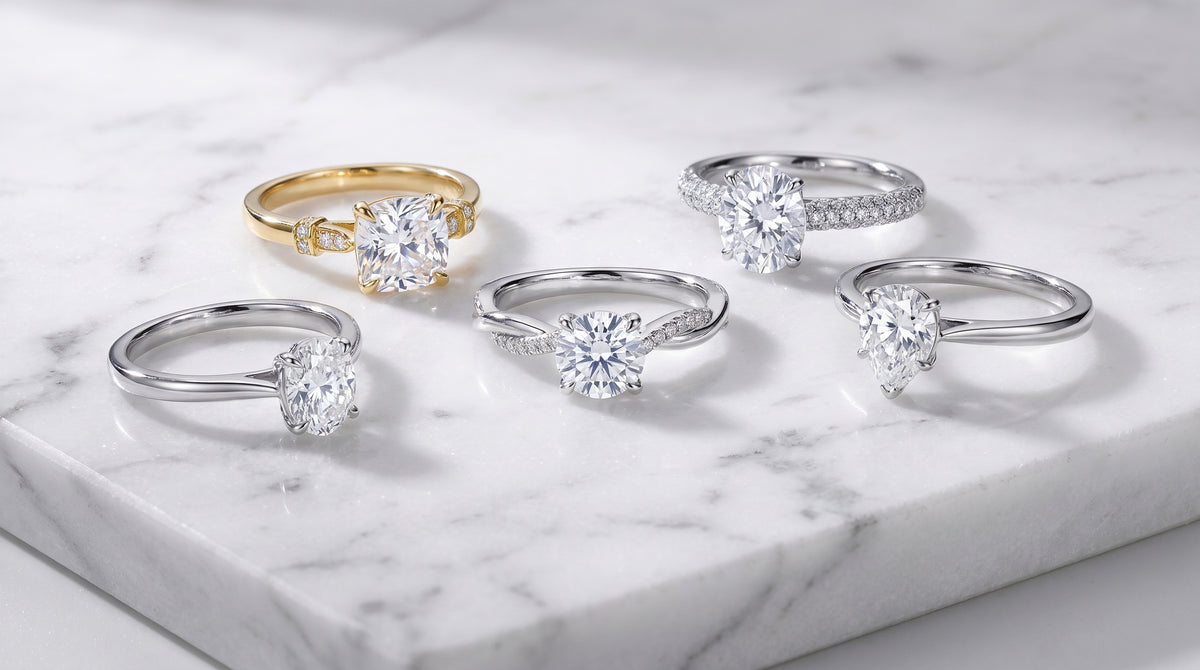 sterling silver moissanite band editorial image