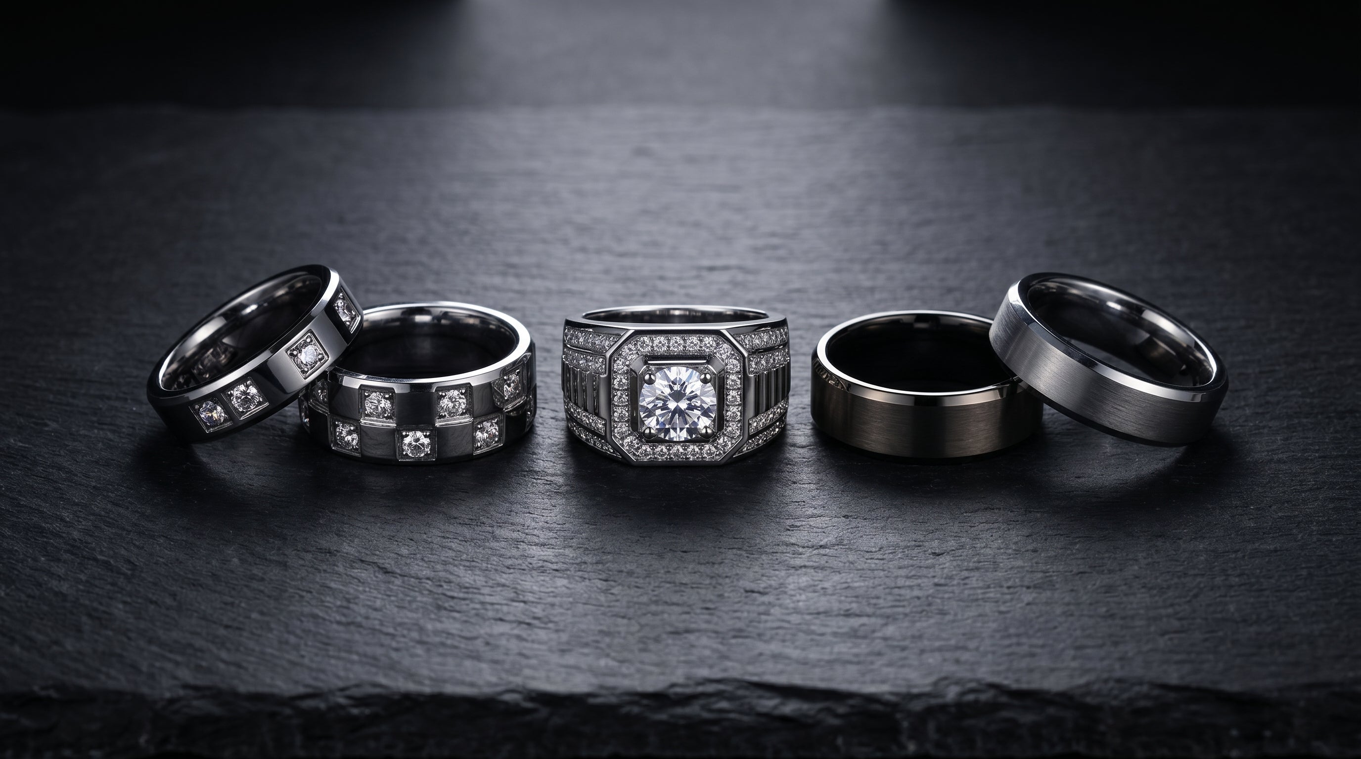 tungsten mens wedding bands - hero image