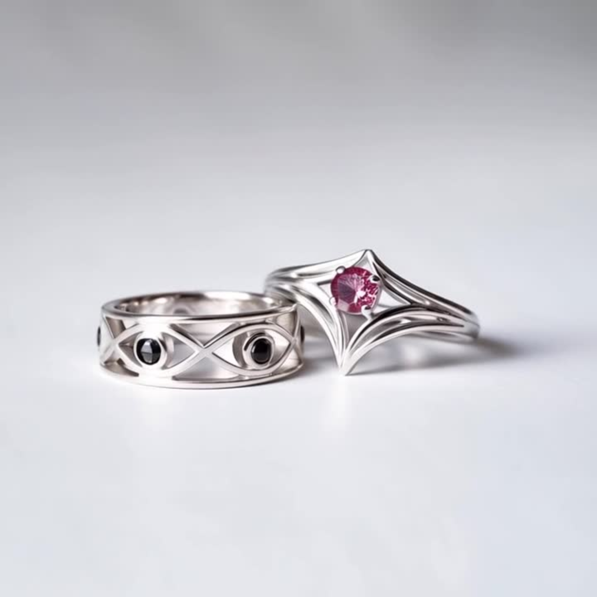 The Mystical Eye Couples Rings - View 2