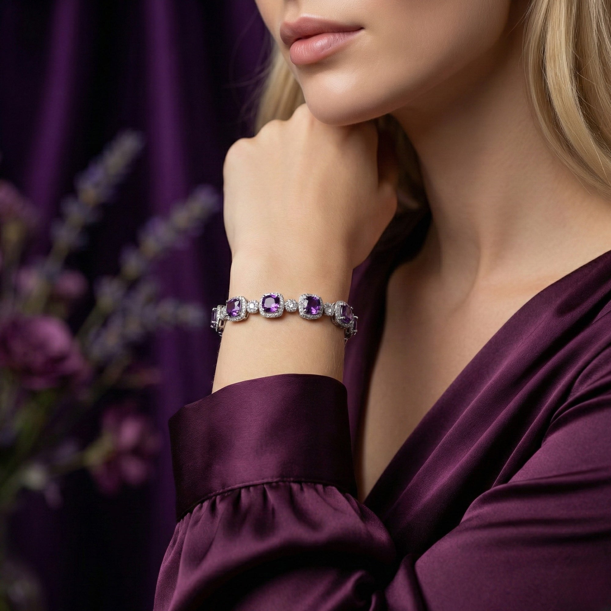 The Annalise Cushion Bracelet - S925 Sterling Silver