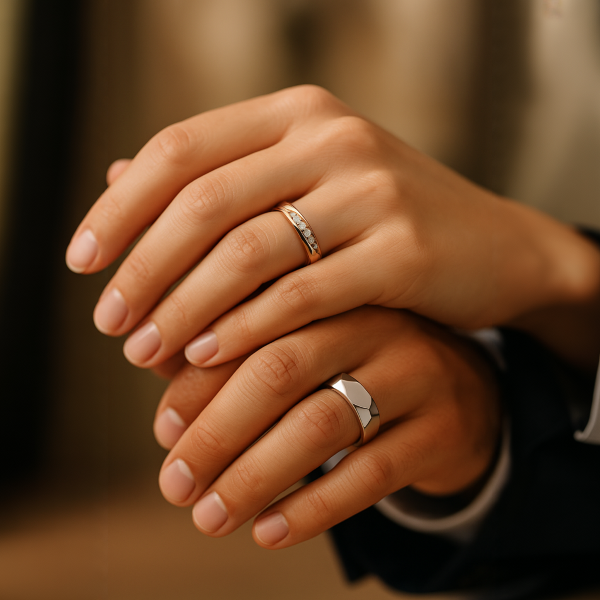 The Faceted Pavé Couples Rings - View 3