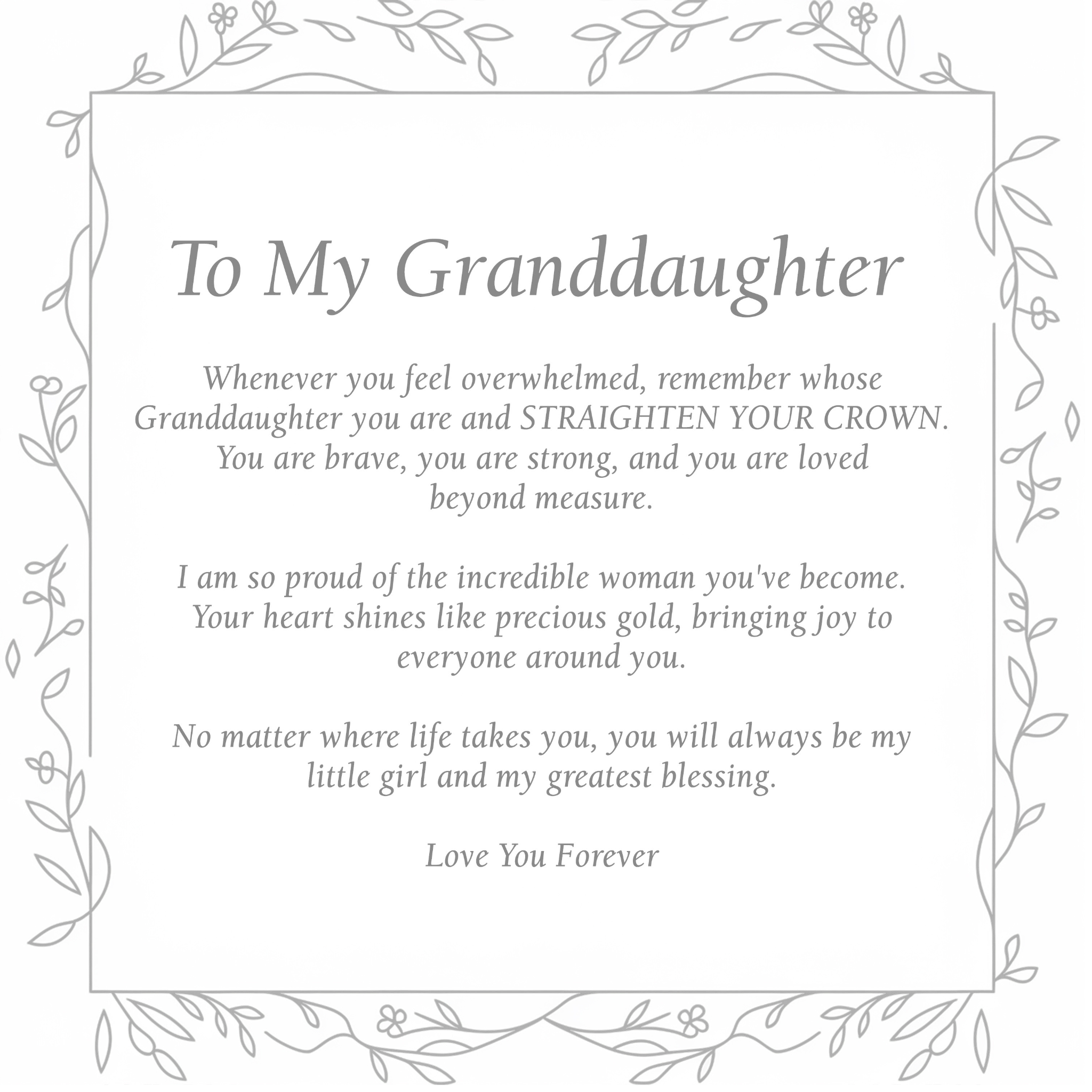To My Granddaughter - Silver - View 4
