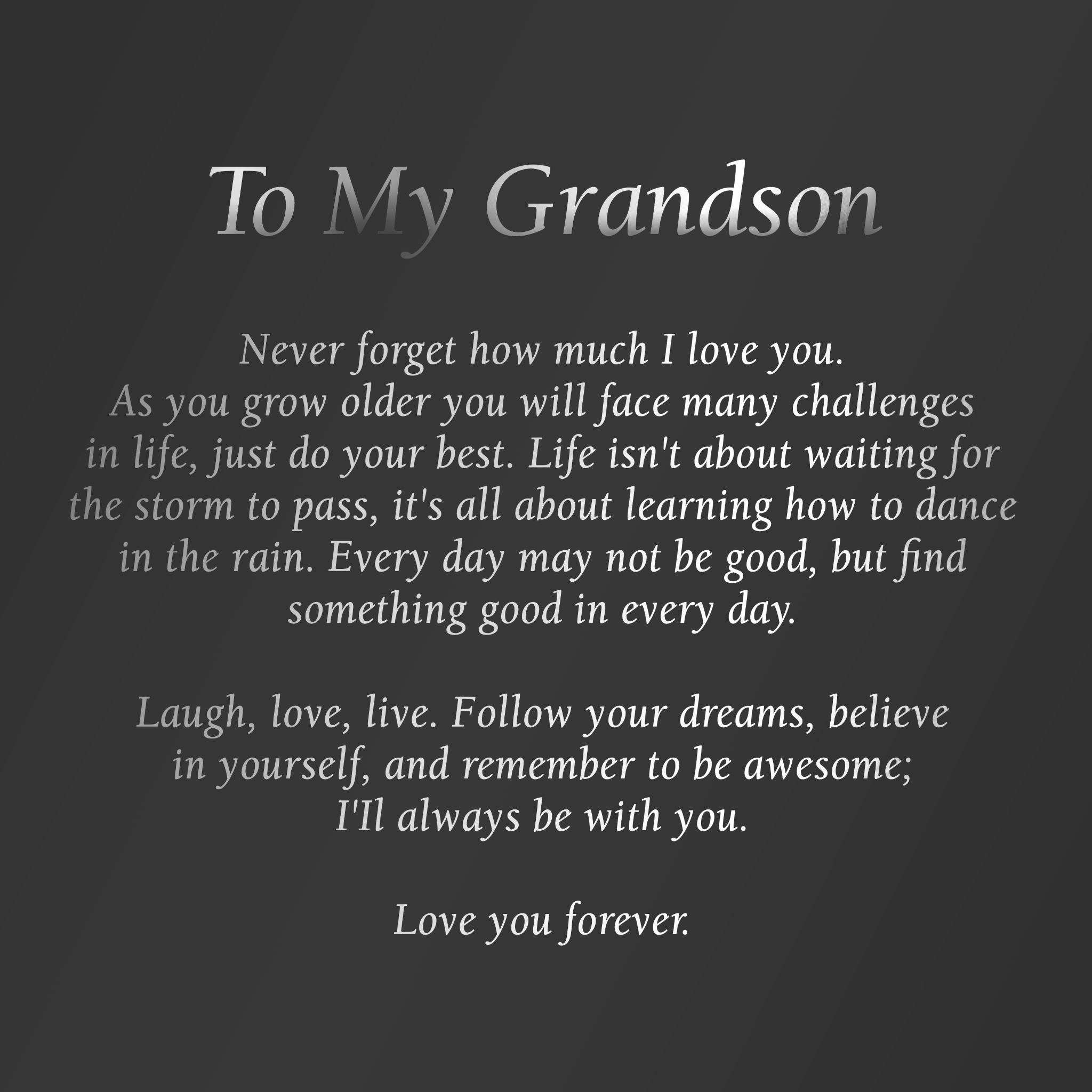 To My Grandson - Silver - View 4