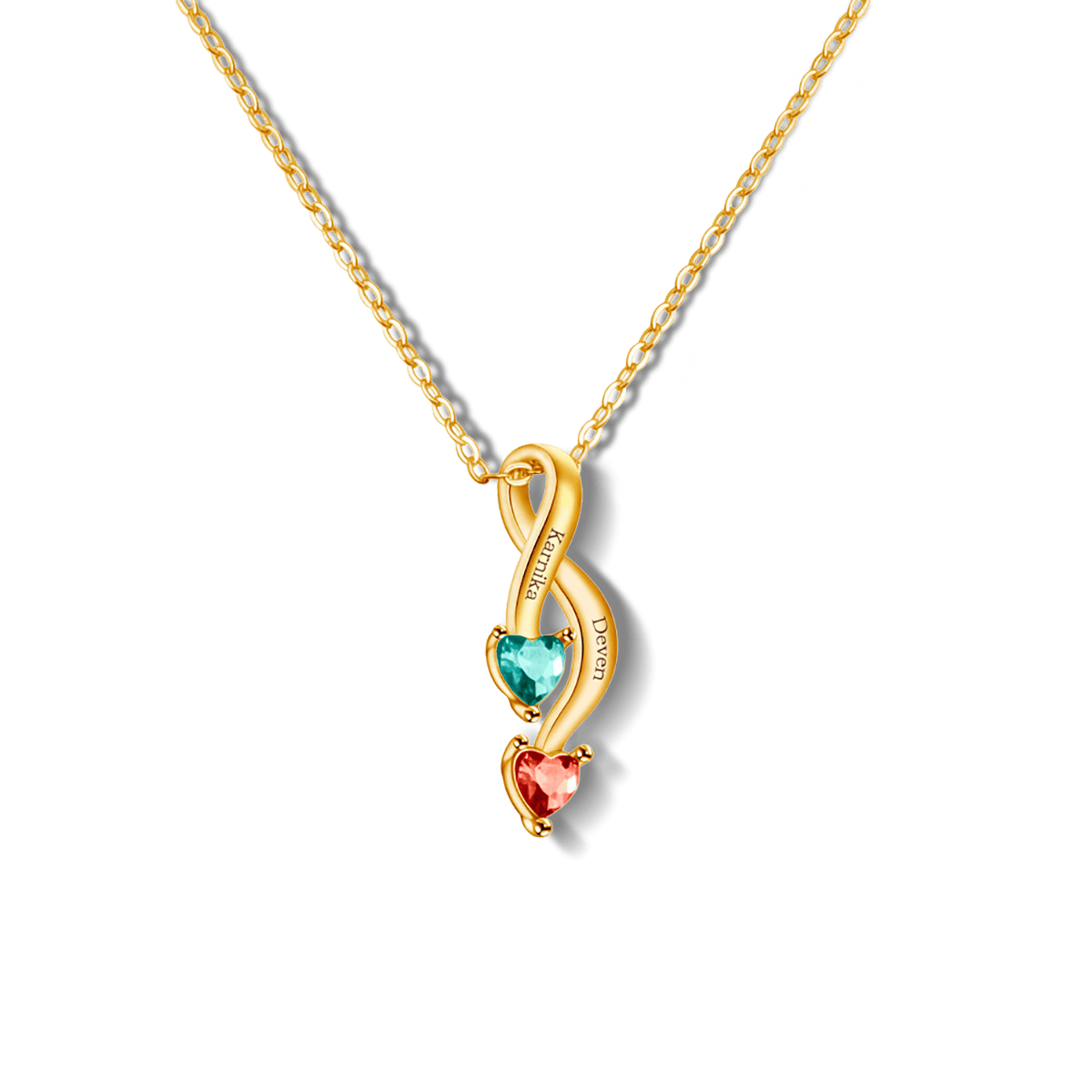 パーソナライズされた無限の誕生石ネックレス - ステンレス製