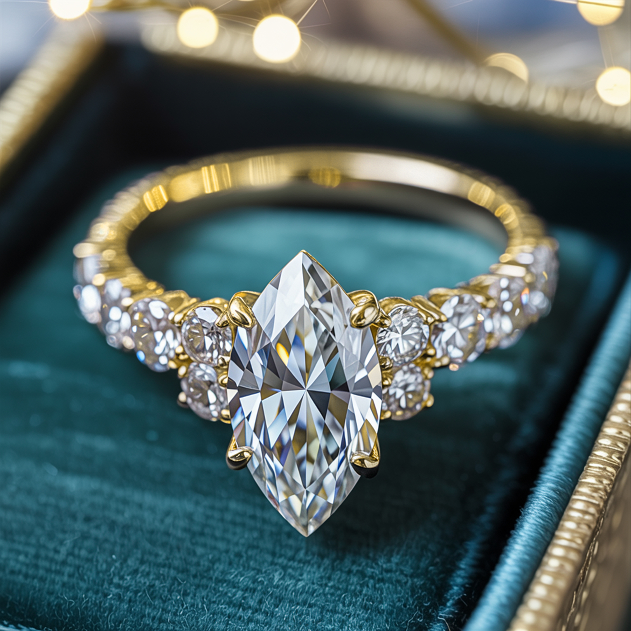 The Adelina Rae — Marquise Cut Moissanite Ring
アデリナ・レイ — マーキスカット モアッサナイトリング