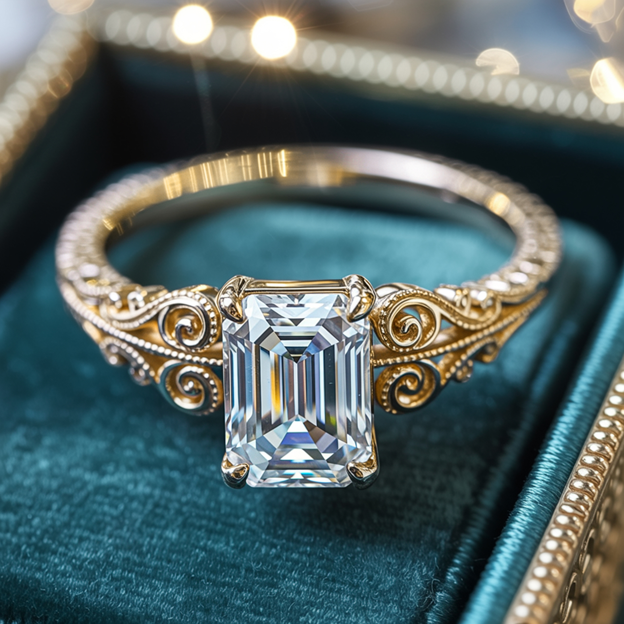 アデリナ・レイ – ヴィンテージ モアッサナイトリング