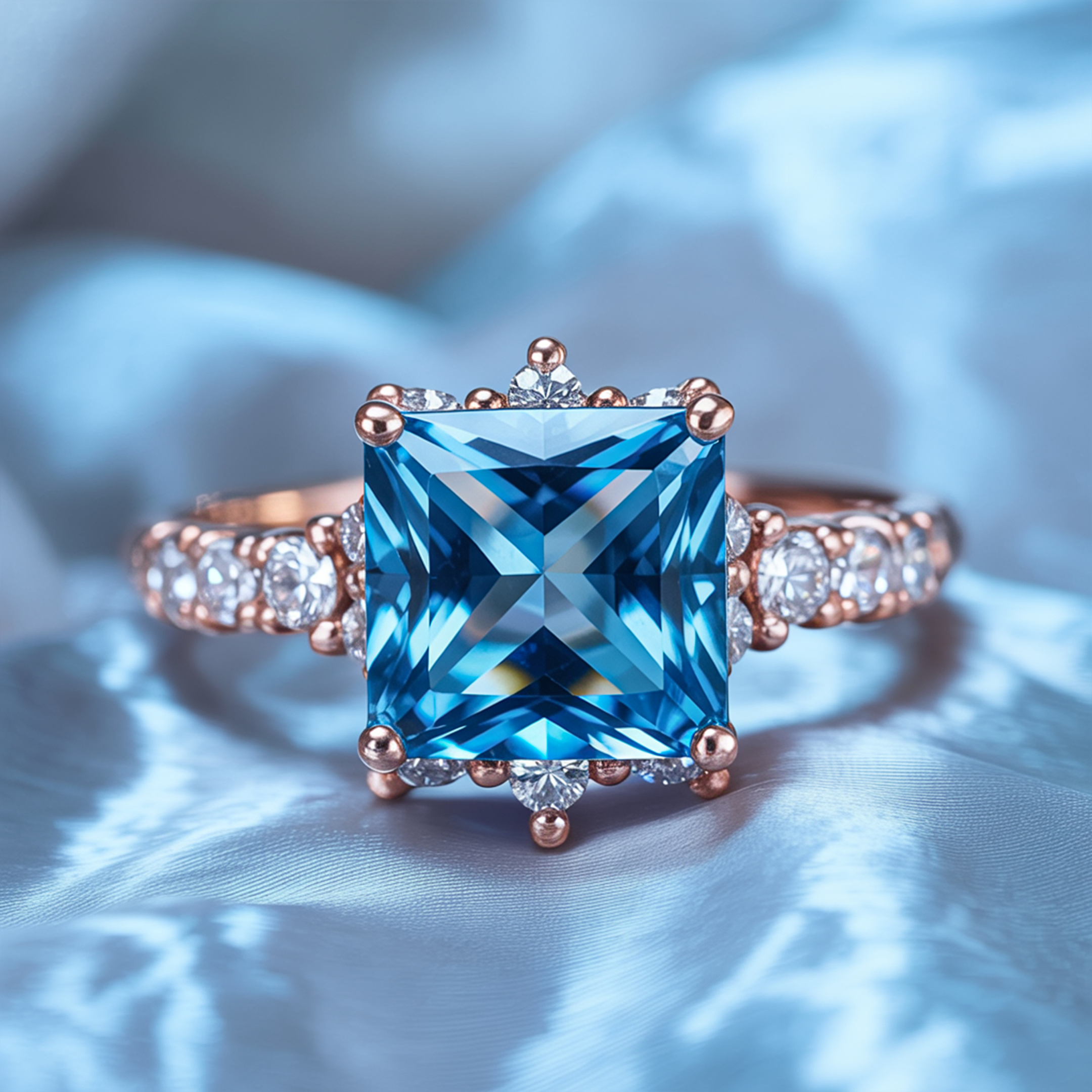 カテリーナ 4CT プリンセスカット モアッサナイトリング