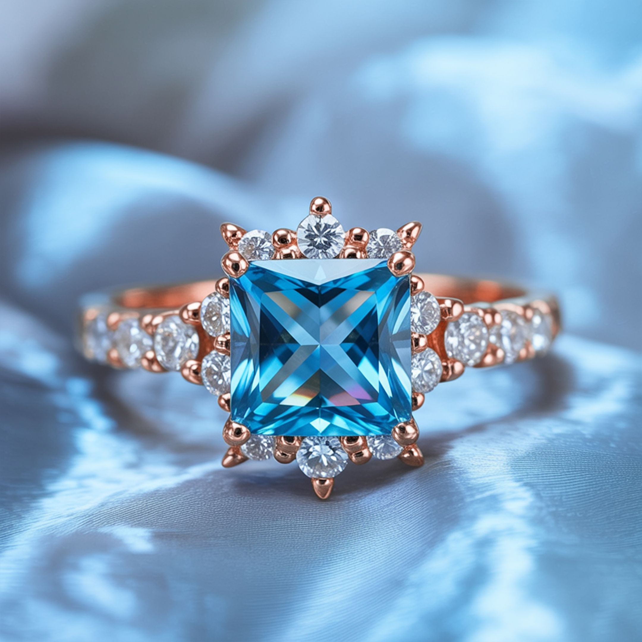 カテリーナ 2CT プリンセスカット モアッサナイトリング