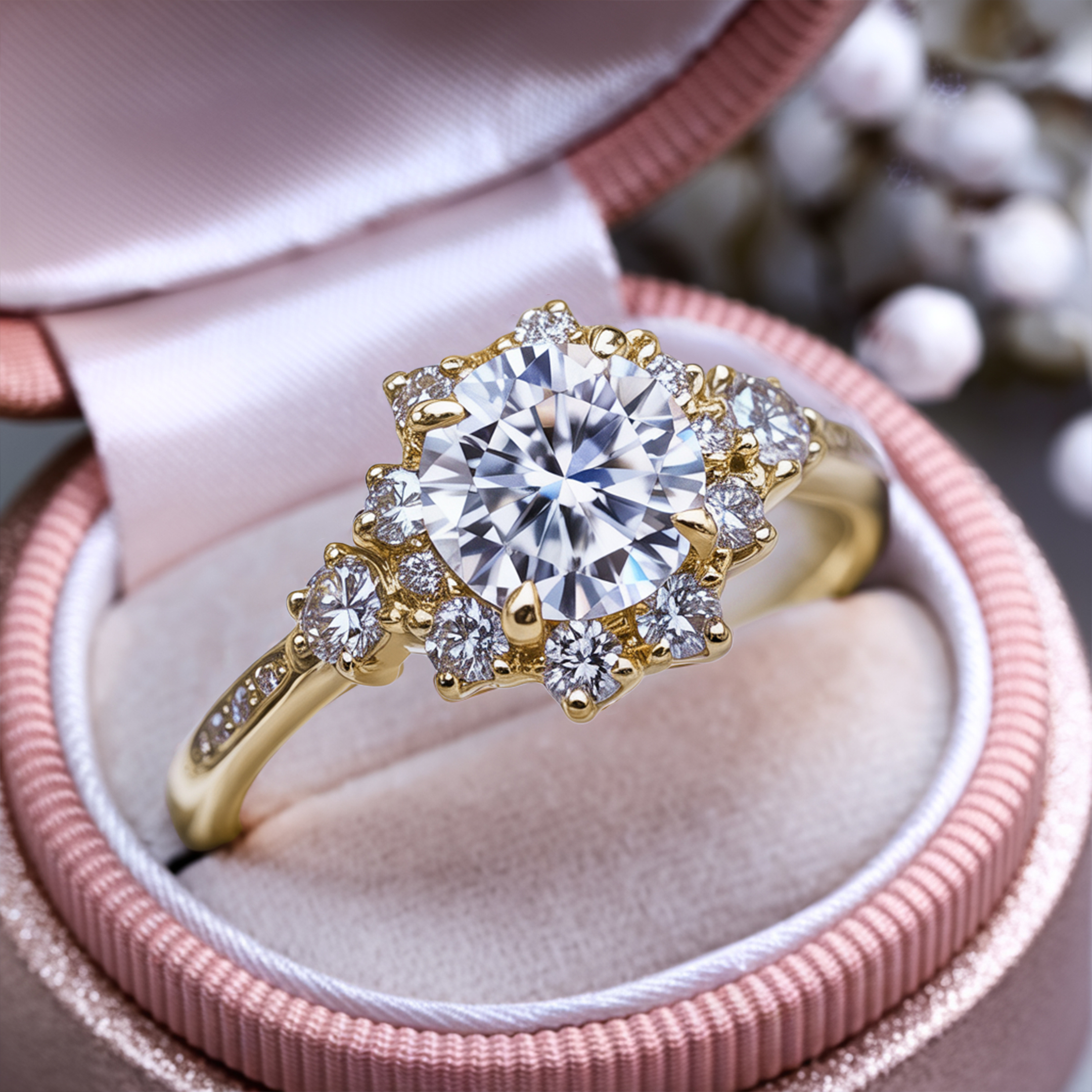 ベサニー - ホワイトモアサナイトリング