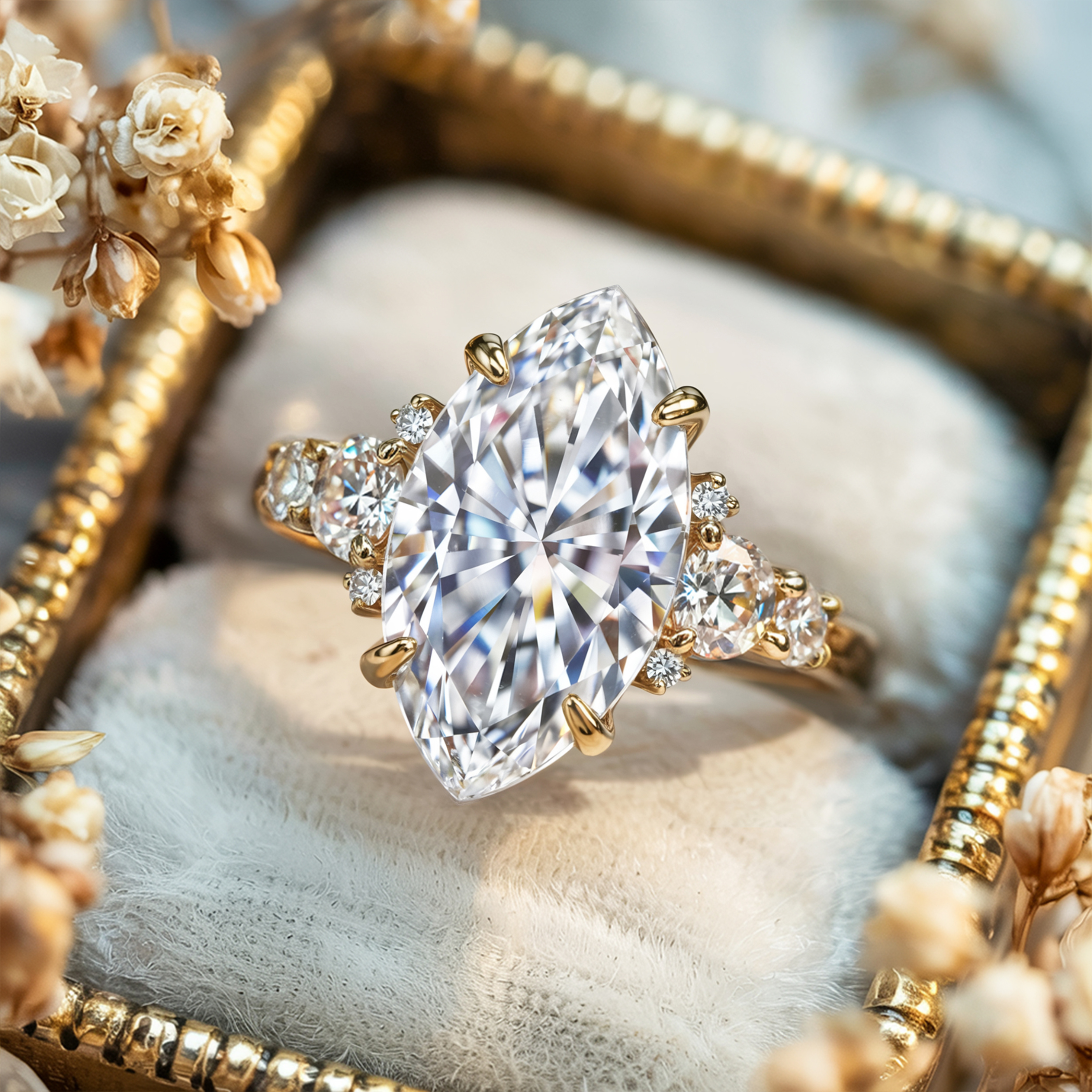 ベラ ジュエル マーキス カット モアッサナイト リング