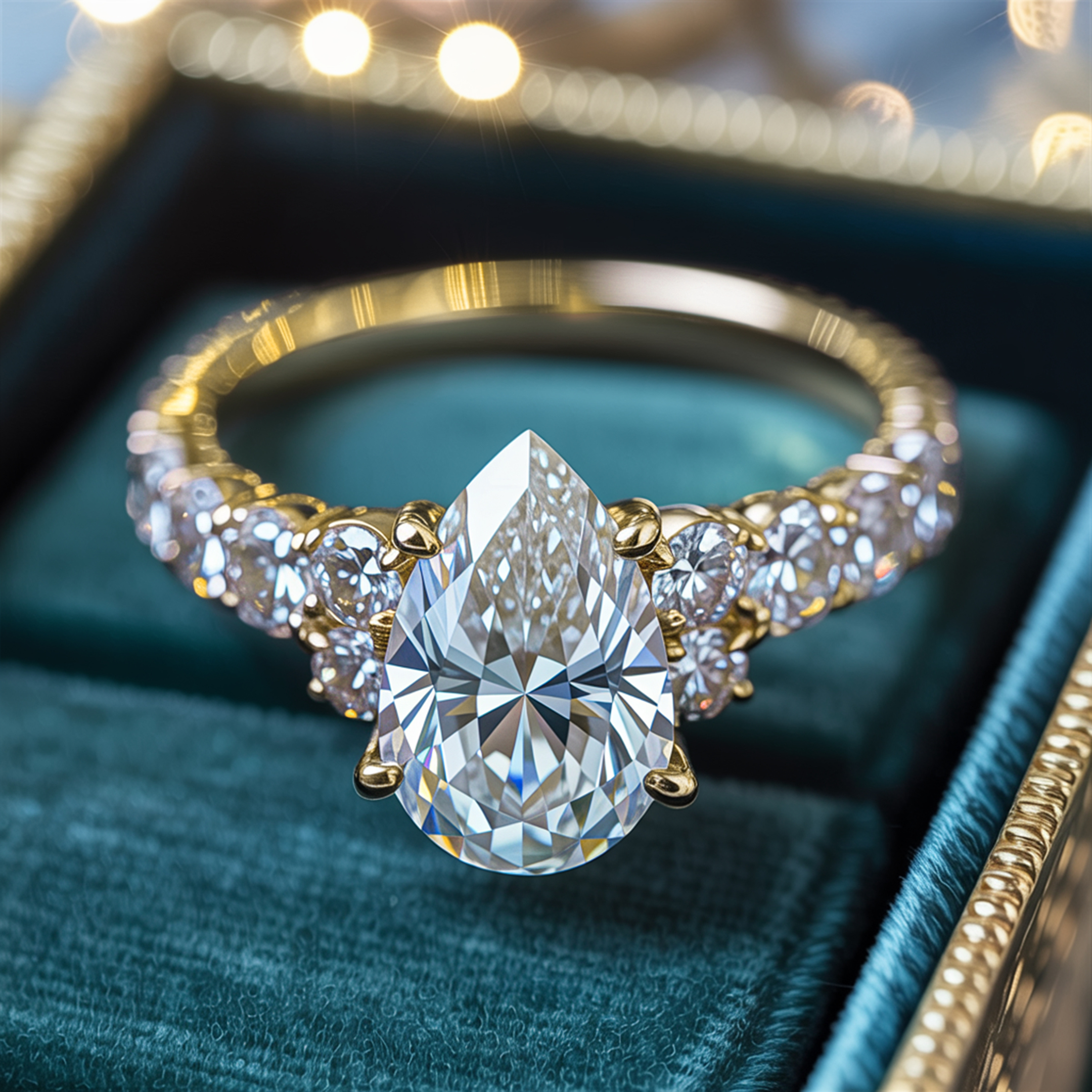 The Adelina Rae — Pear Cut Moissanite Ring
アデリナ・レイ — ペアカット モアッサナイトリング