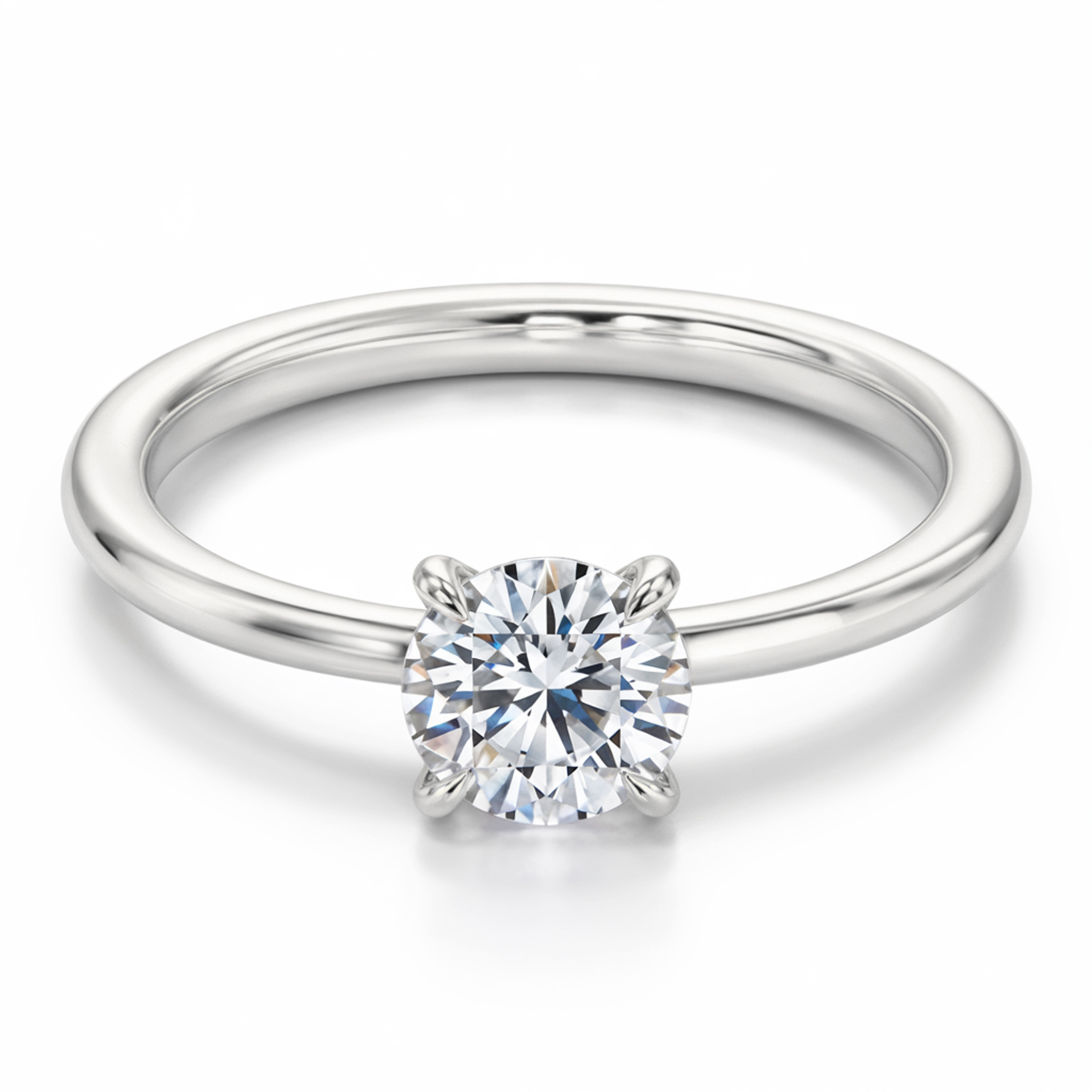 1CT ラウンドカット モアサナイト ソリティアリング