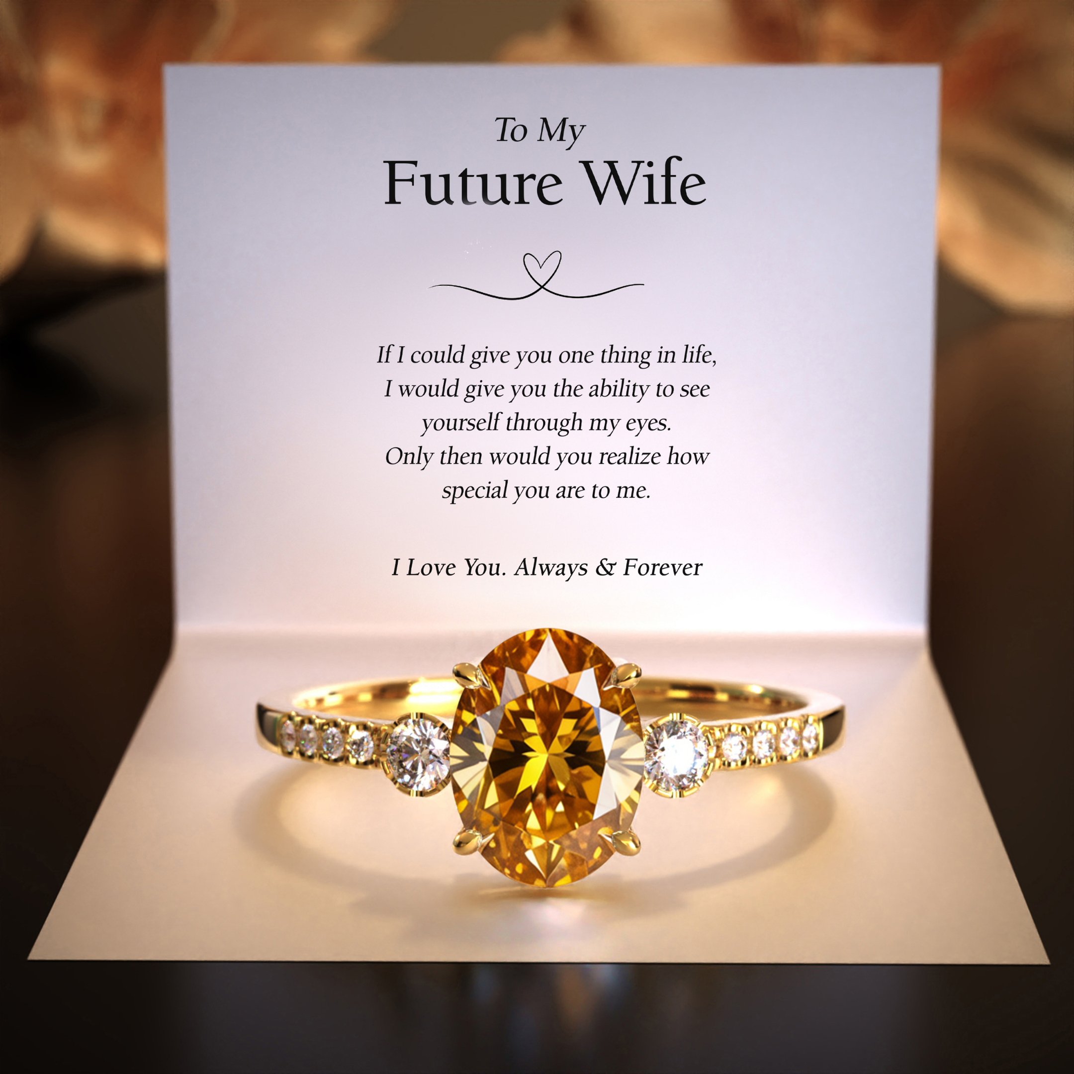 The Luna | 未来の妻へ | 2CTオーバルカットイエローモアサナイトリング