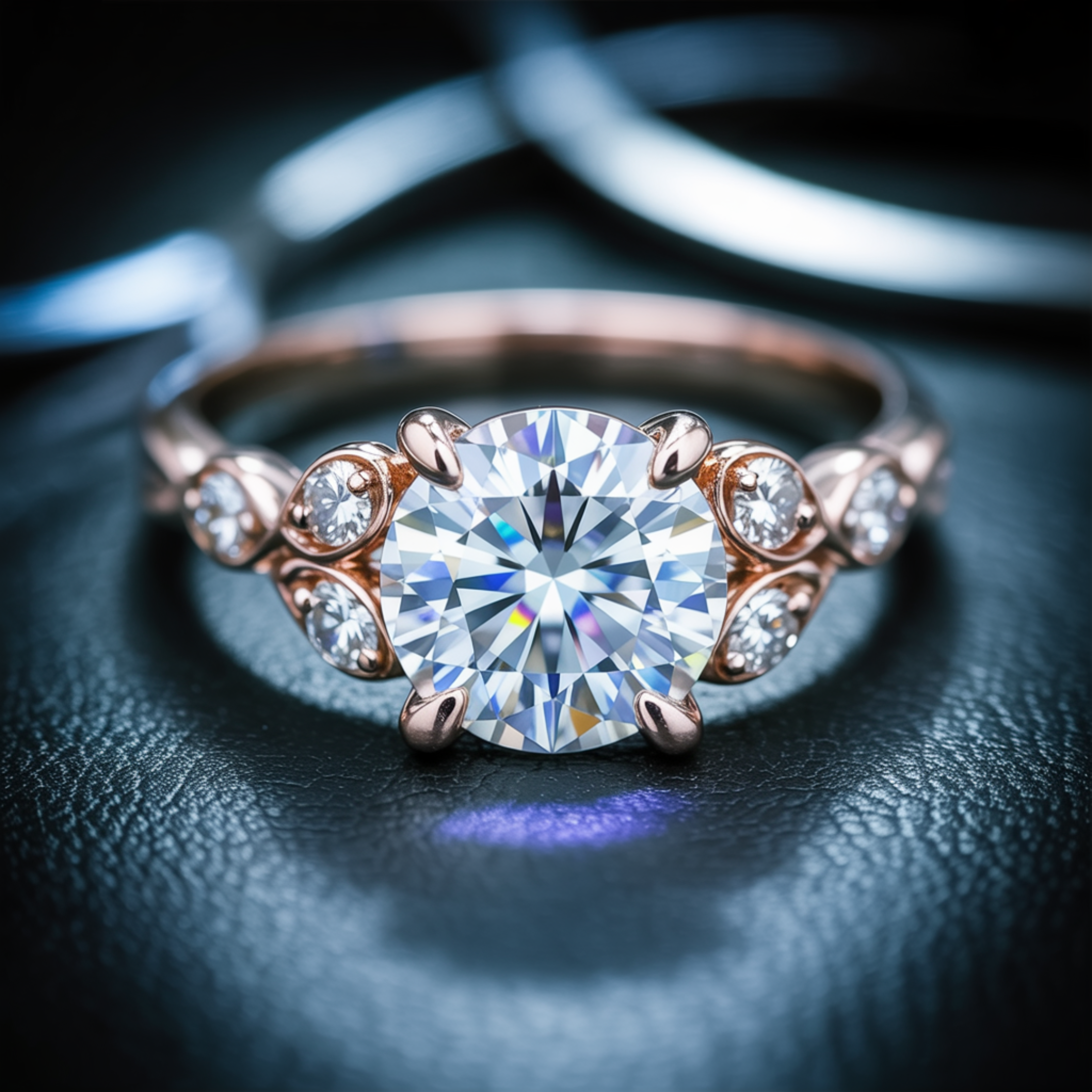 <Katalina>1.5CT ラウンドカット ホワイトモアサナイトリング