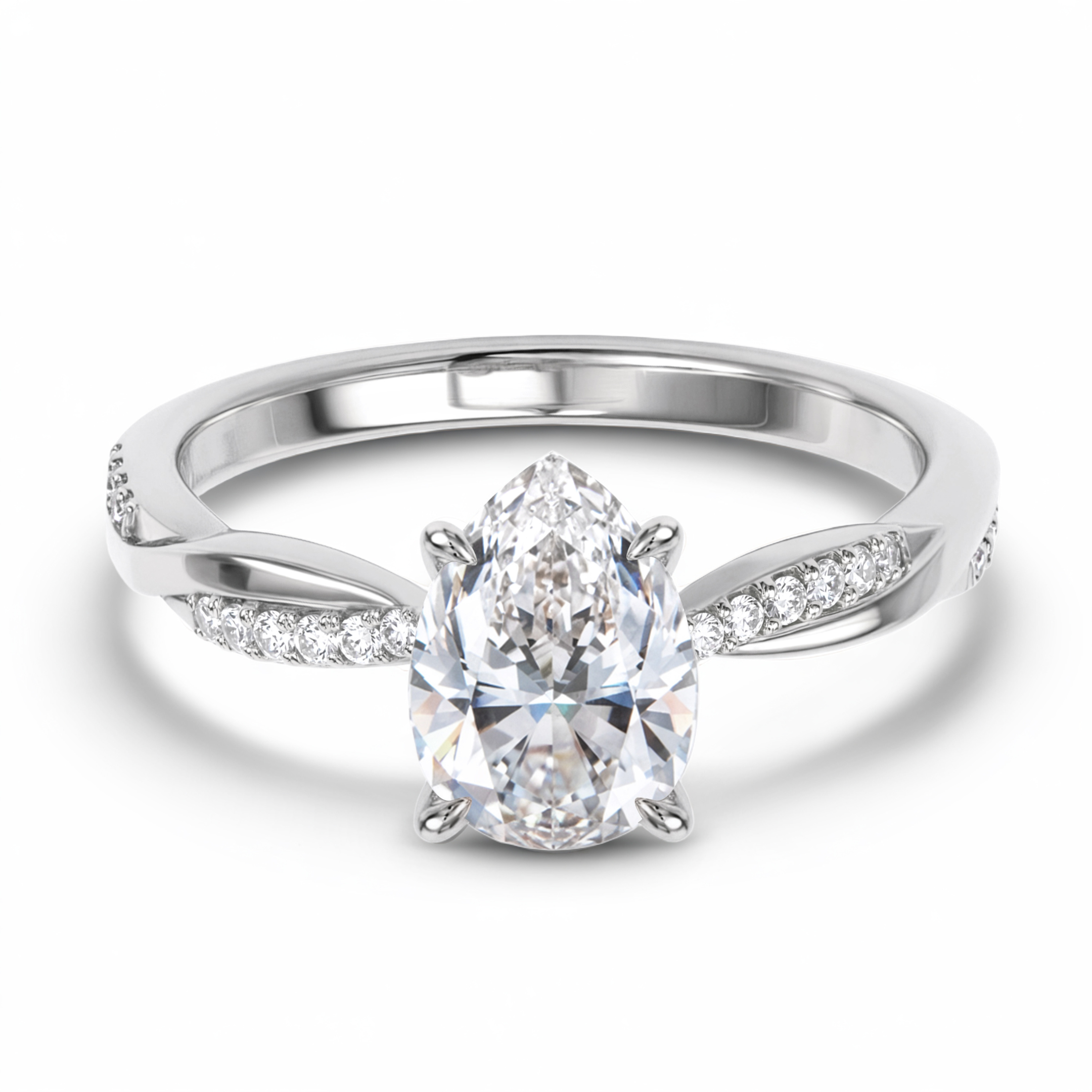 ツイストバンド 1CT ペアカット モアッサナイトリング