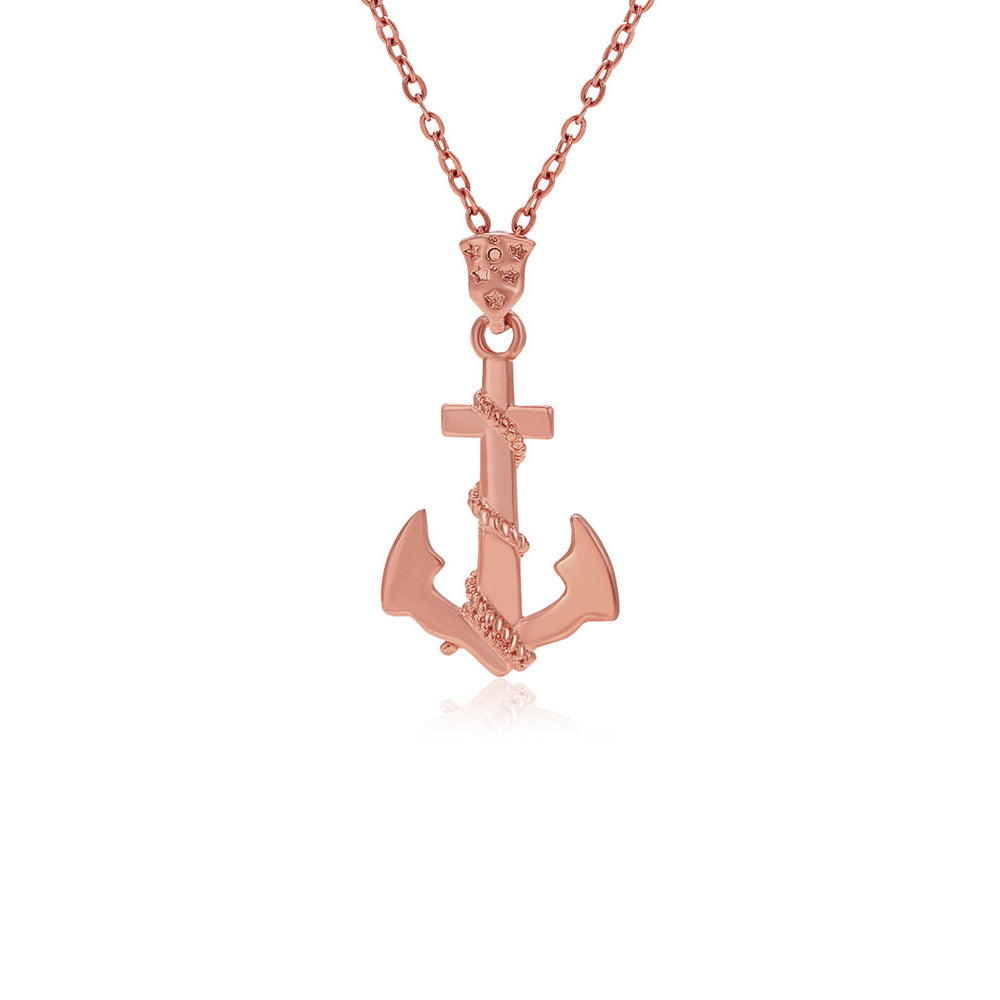 メンズアンカーネックレス - ステンレススチール