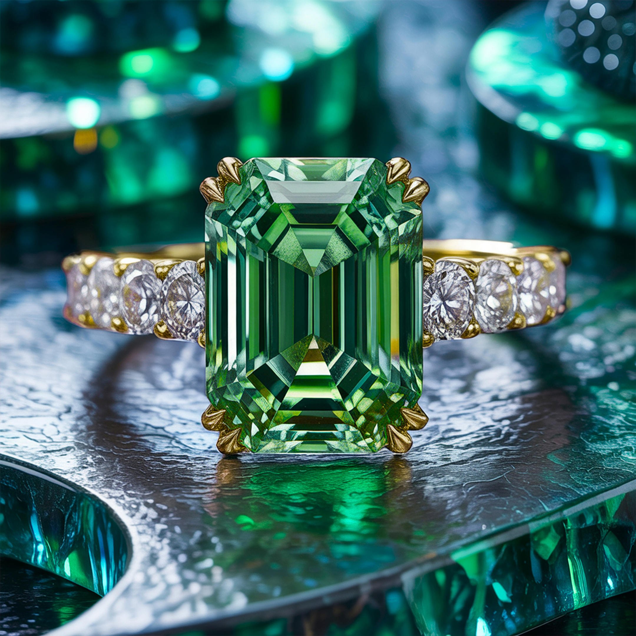 La Camilla - Bague Moissanite Verte
