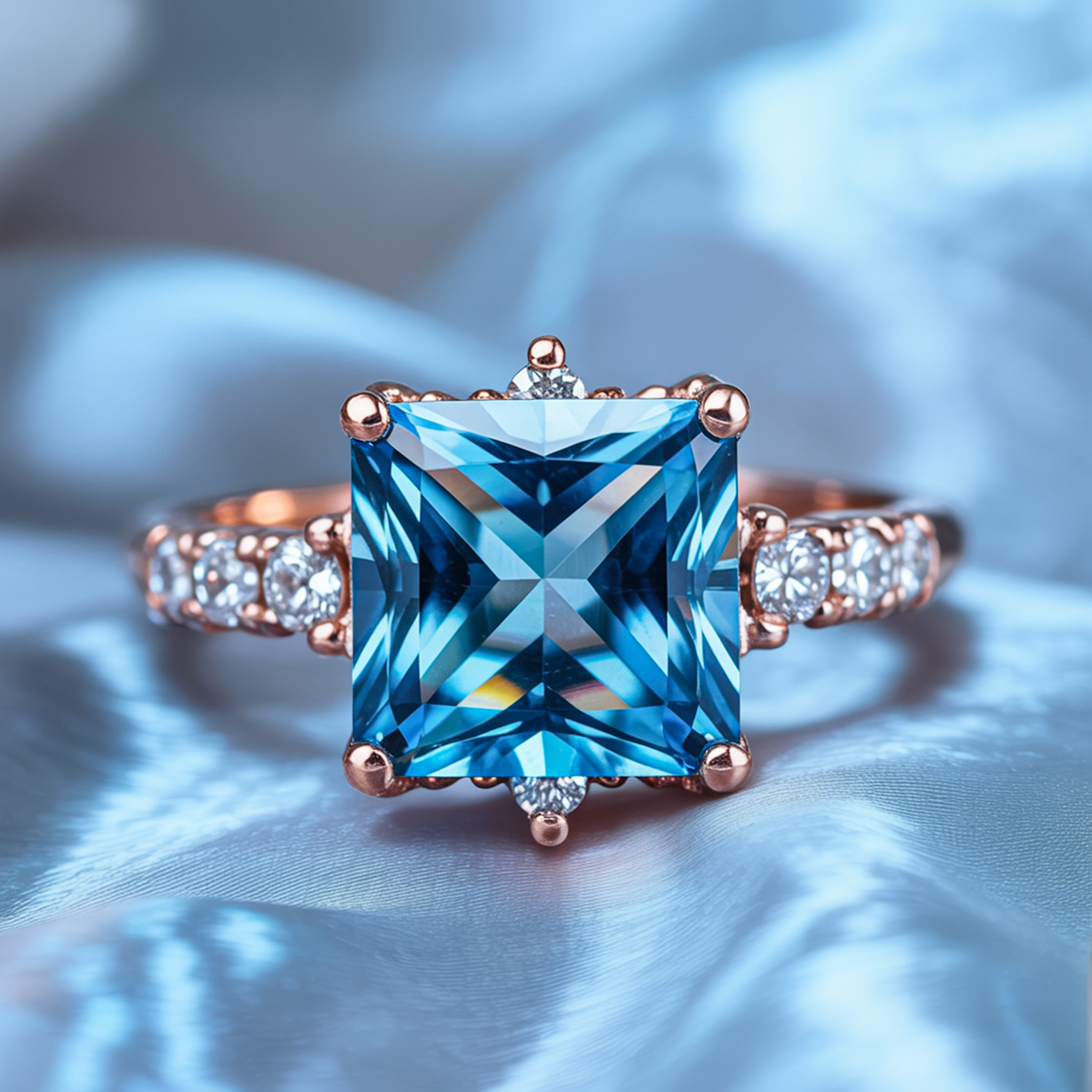 カテリーナ 5CT プリンセスカット モアッサナイトリング