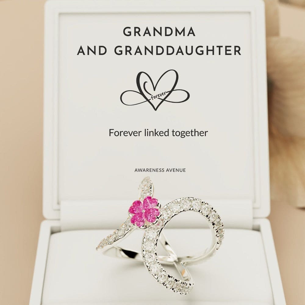 ピンクの静寂:無限愛ループリング - S925スターリングシルバー