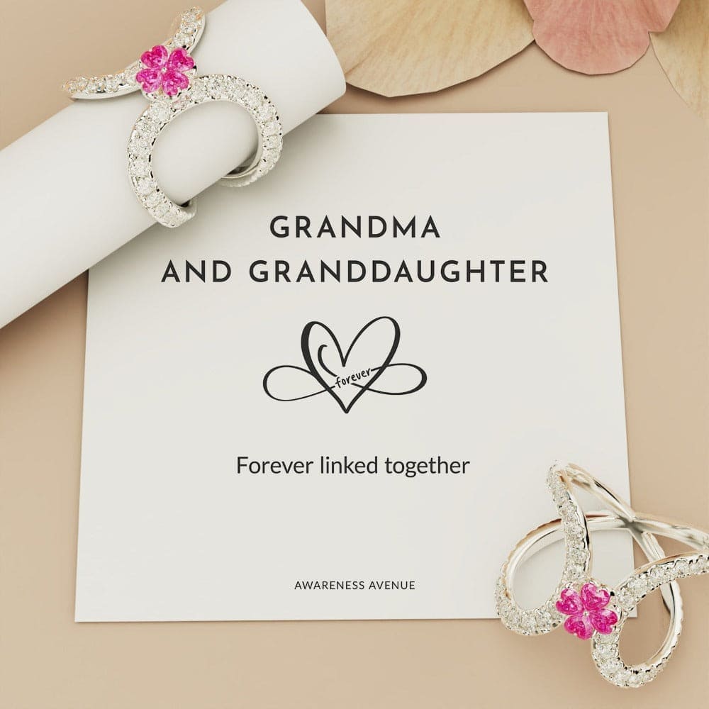 ピンクの静寂:無限愛ループリング - S925スターリングシルバー