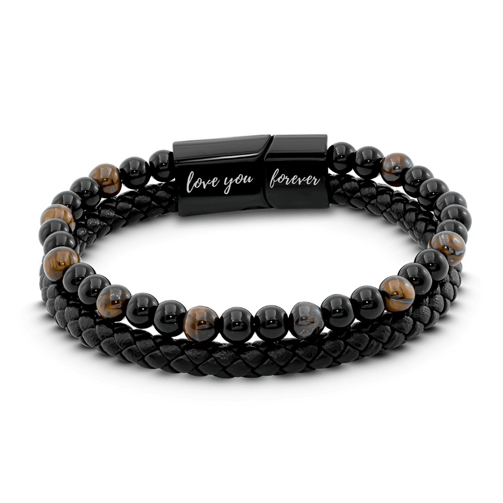 To My Son | Love You Forever | Leather Beaded Bracelet