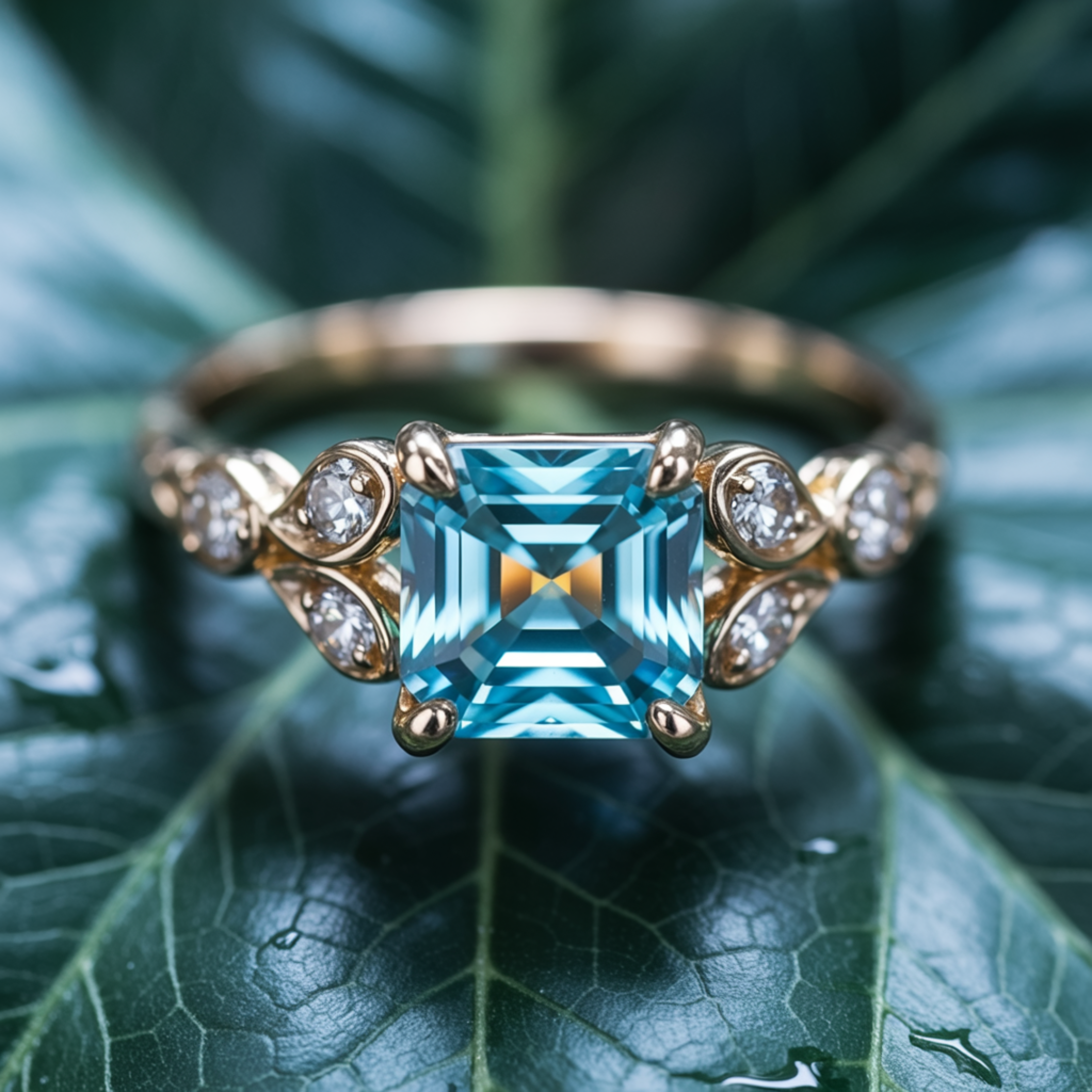 カタリーナ アッシャーカット モアッサナイトリング