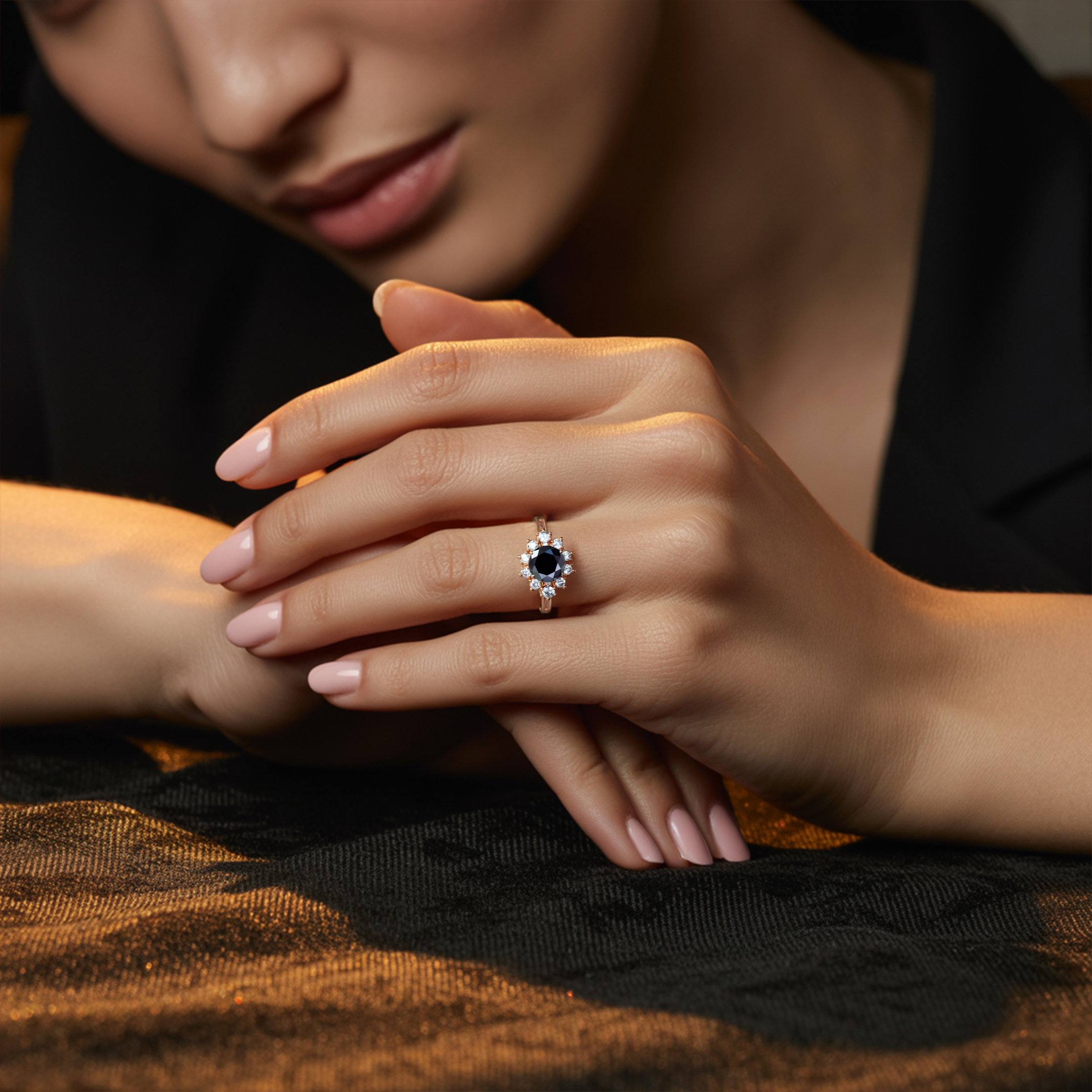 ベサニー - ブラックモアッサナイトリング