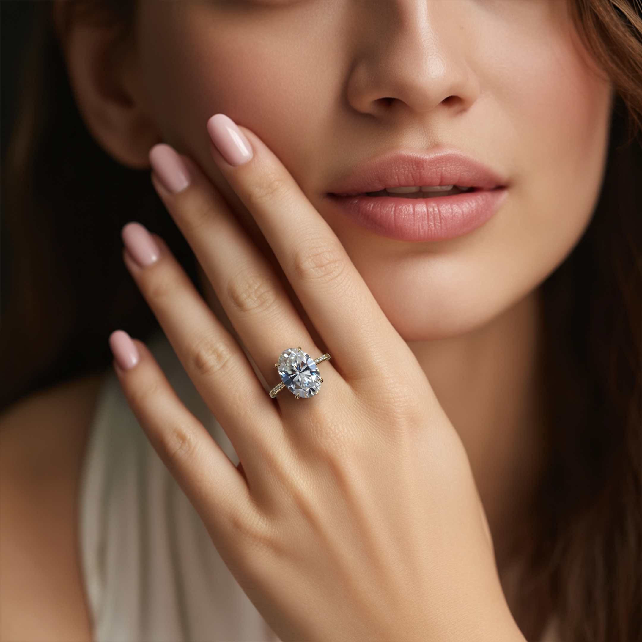 オパライン 5CT モアッサナイトリング