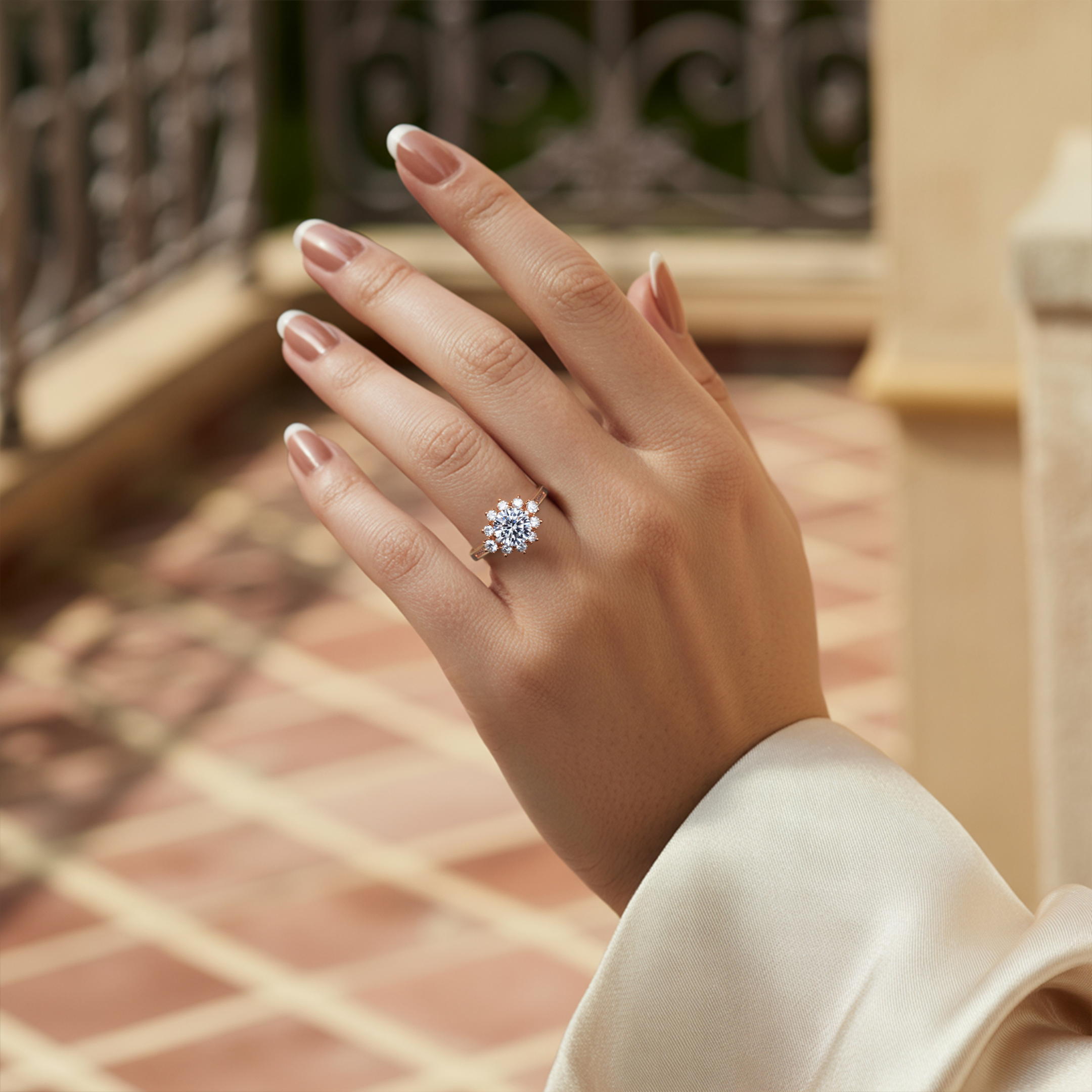 ベサニー - ホワイトモアサナイトリング