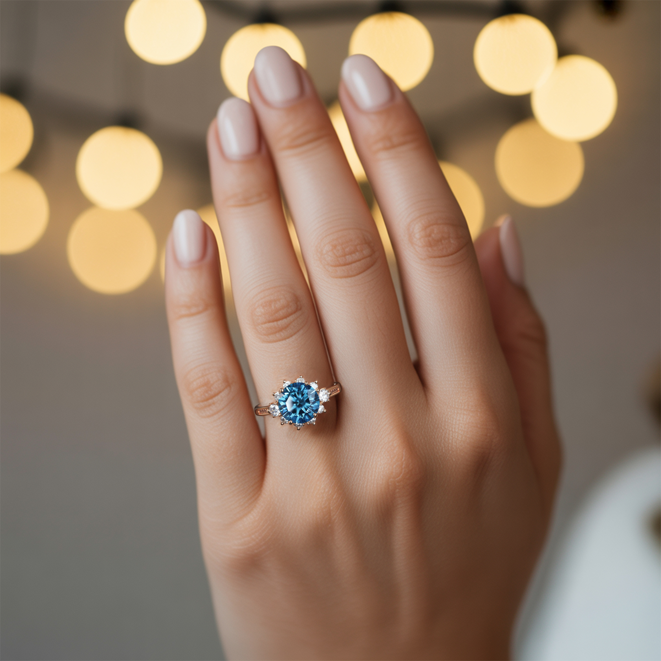 ベサニー 5CT ブルーモアサナイトリング