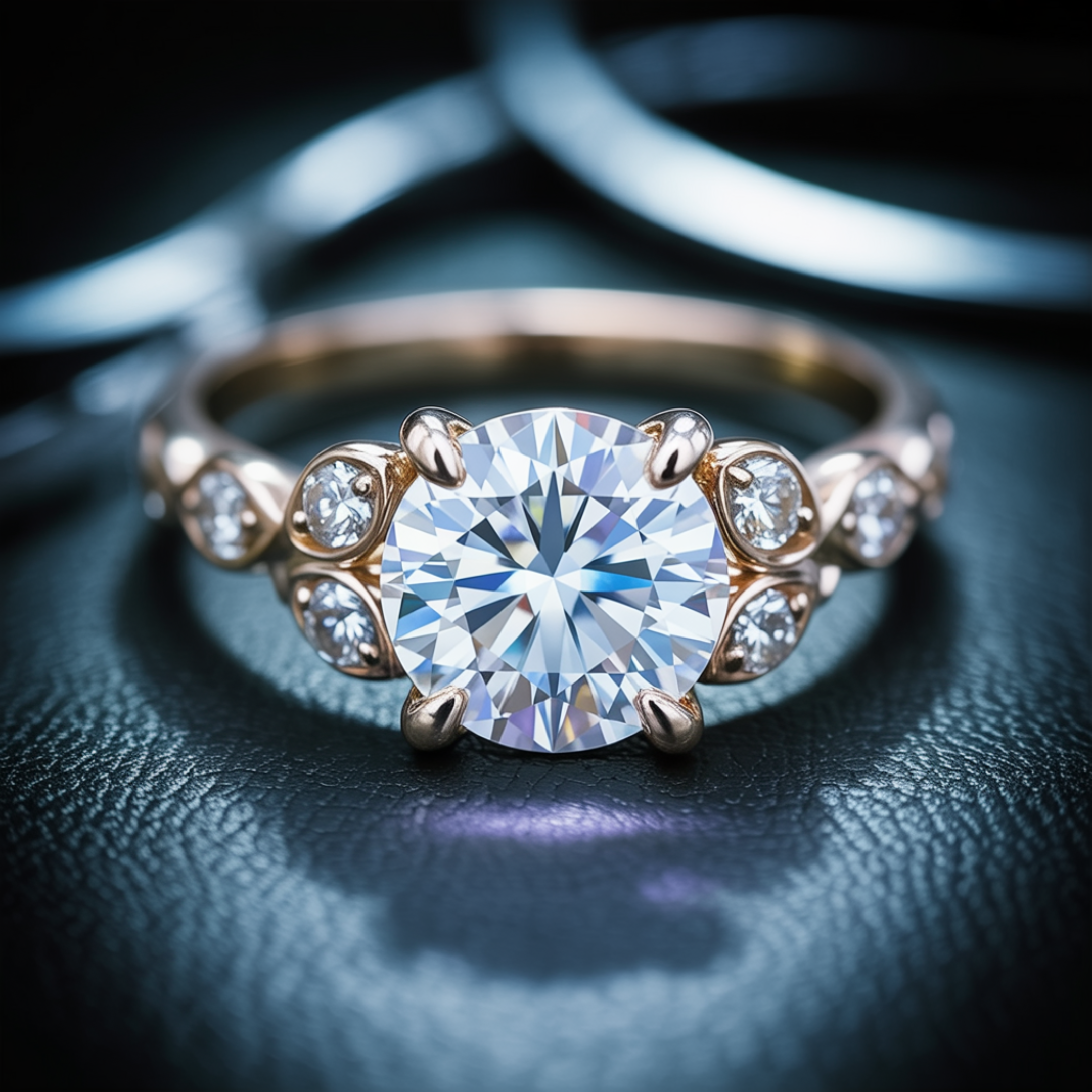 <Katalina>1.5CT ラウンドカット ホワイトモアサナイトリング