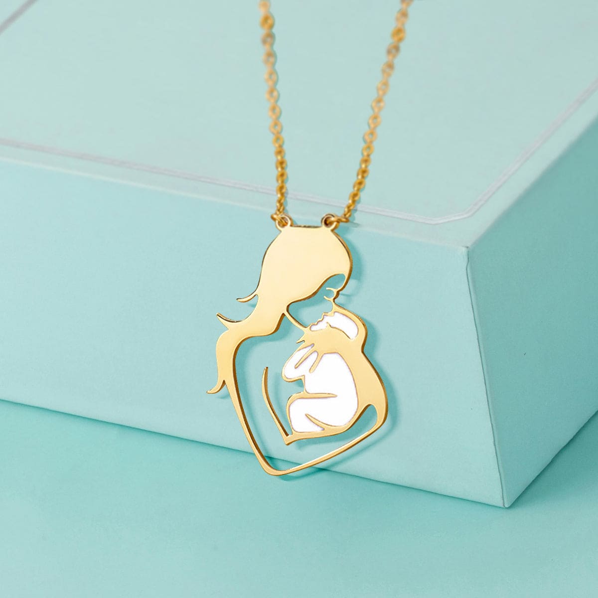 母の愛 ハート ペンダント ネックレス - ステンレス製