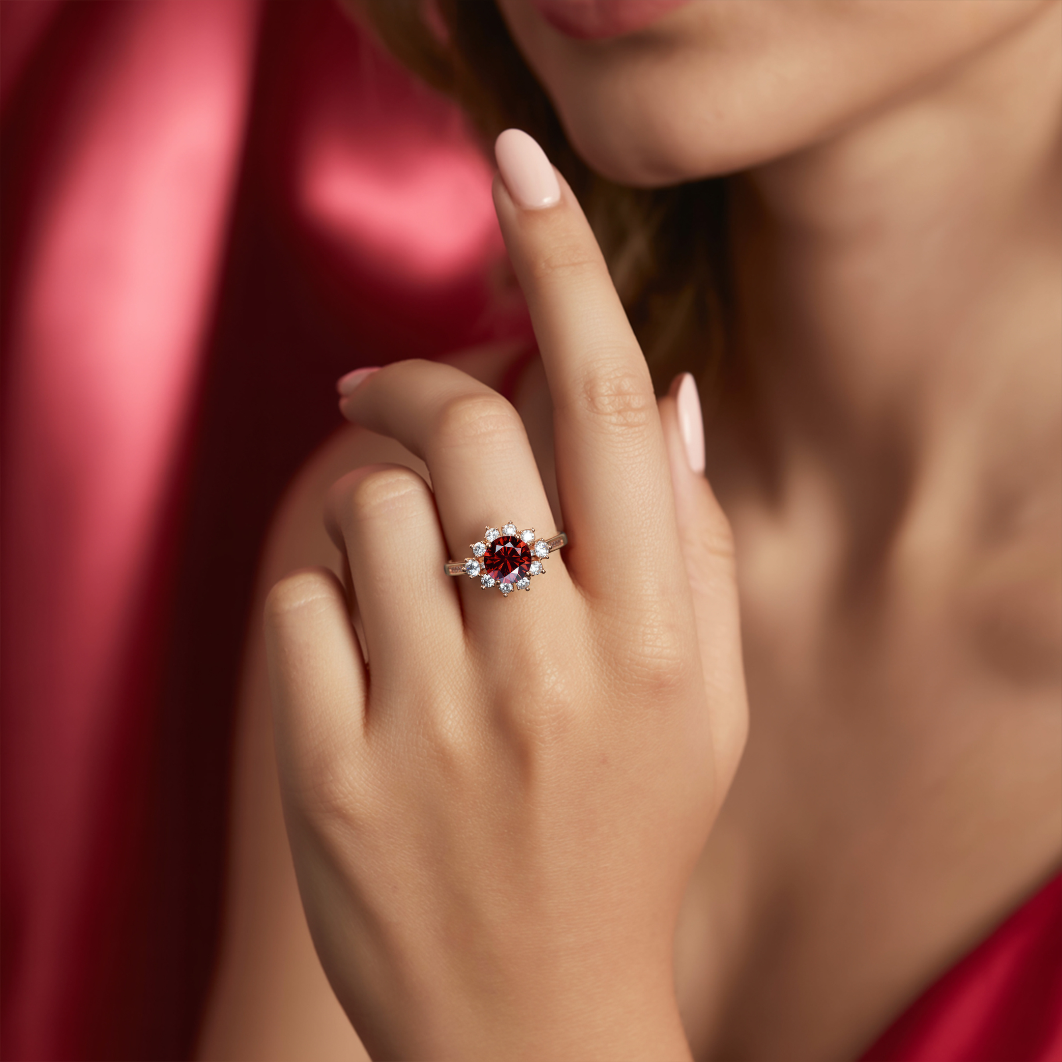 ベサニー - レッドモアッサナイトリング