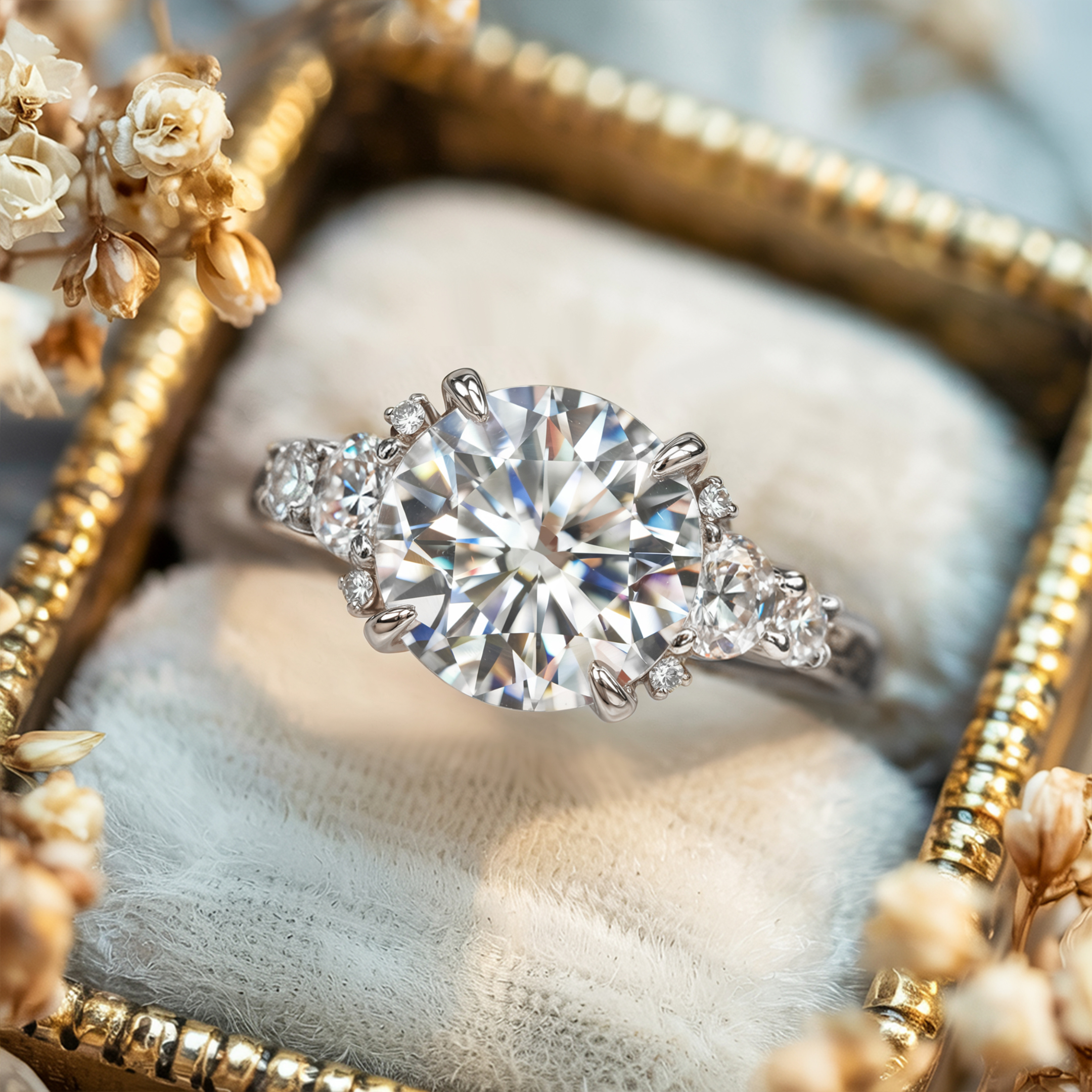 ベラ ジュエル ラウンドカット モアサナイトリング