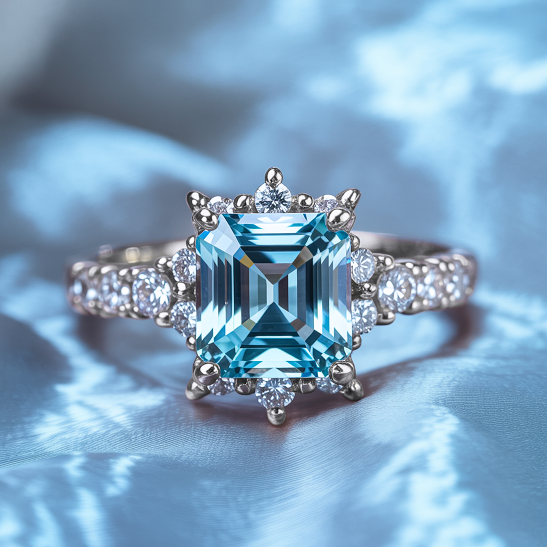 カテリーナ アッシャーカット モアッサナイトリング