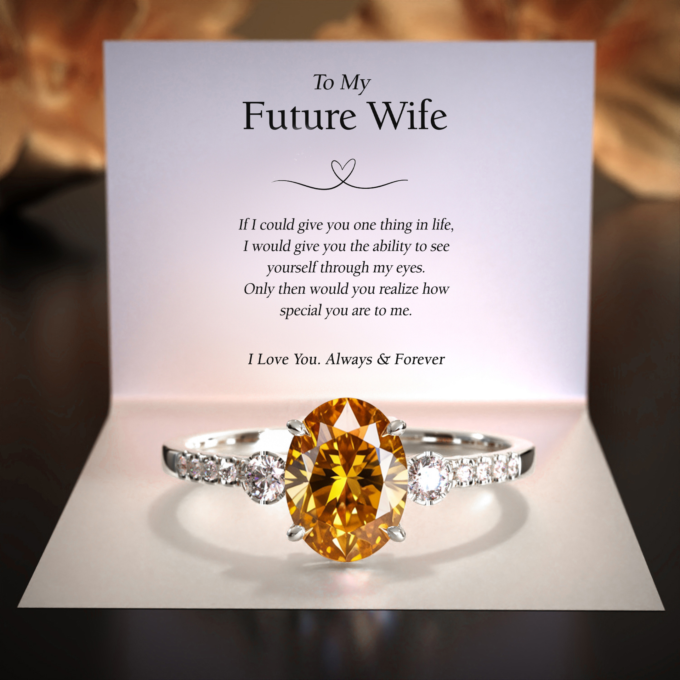 The Luna | 未来の妻へ | 2CTオーバルカットイエローモアサナイトリング