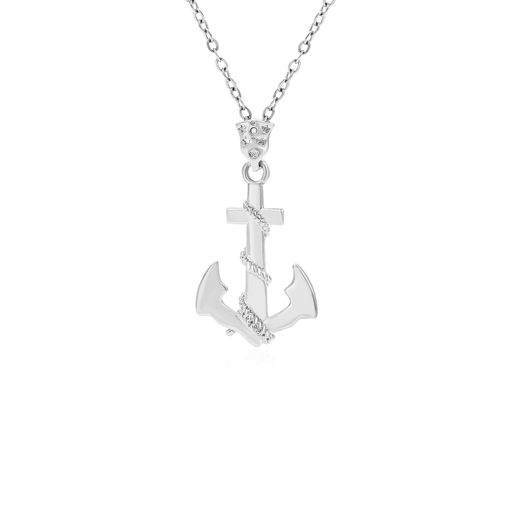 メンズアンカーネックレス - ステンレススチール