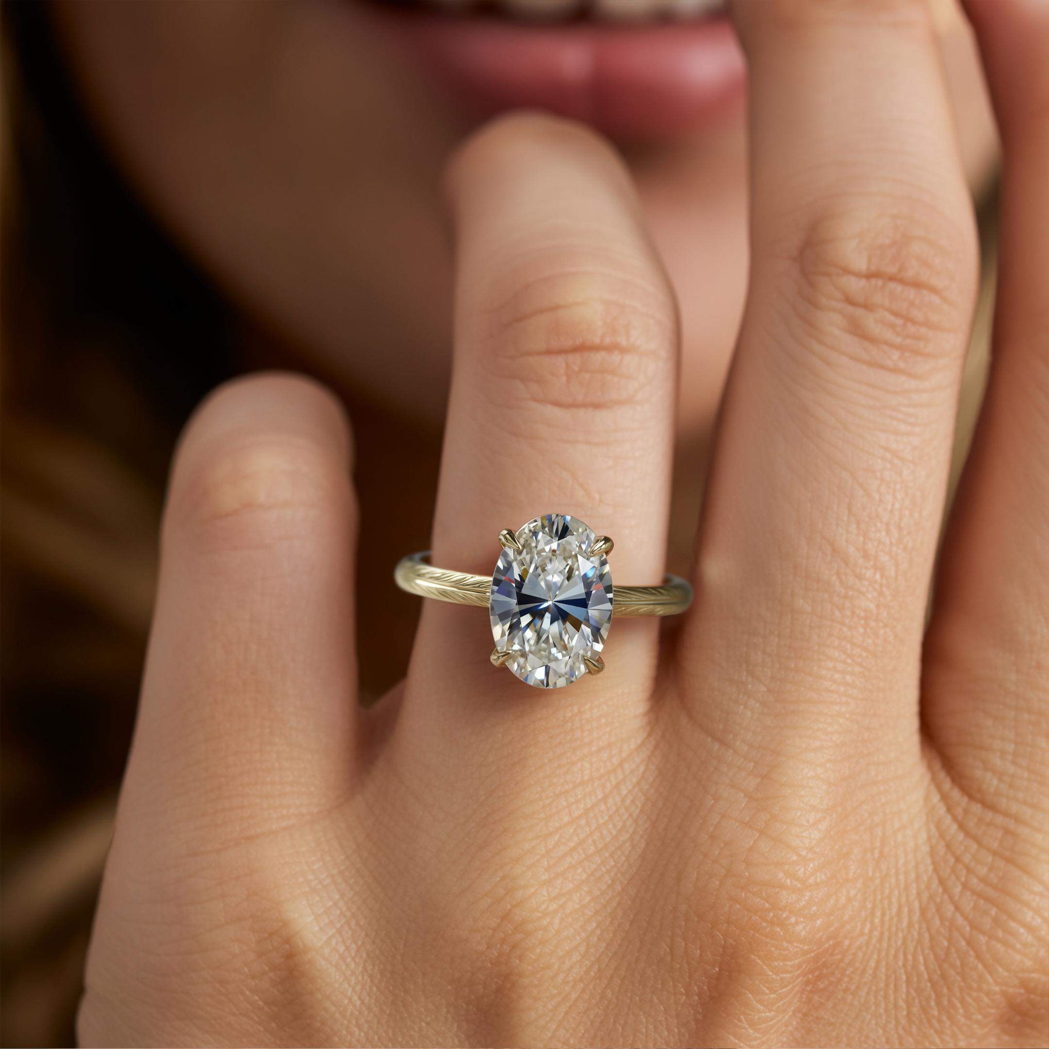 オパライン - ヴィンテージ モアッサナイトリング