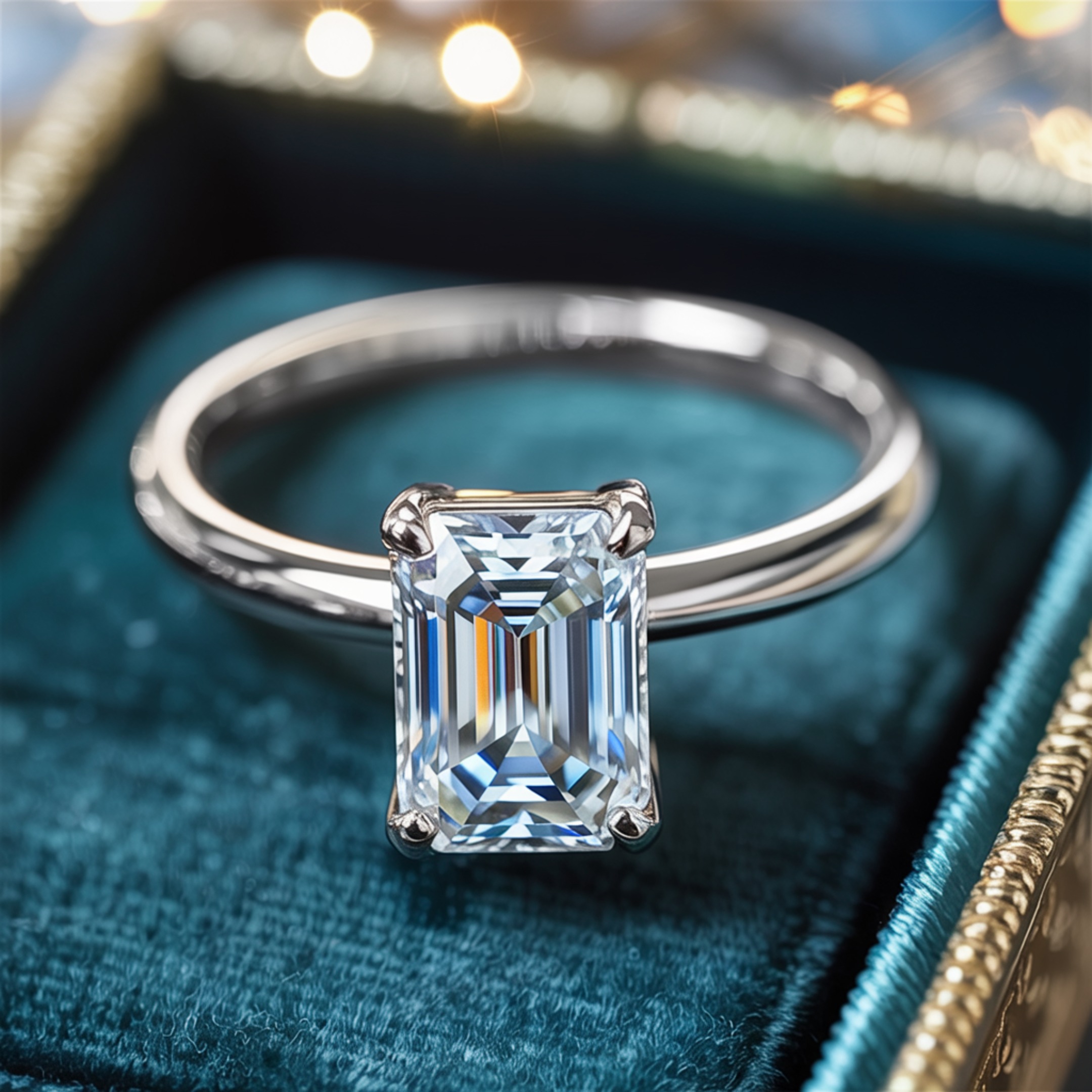 アデリナ・レイ – ソリティア モアッサナイトリング