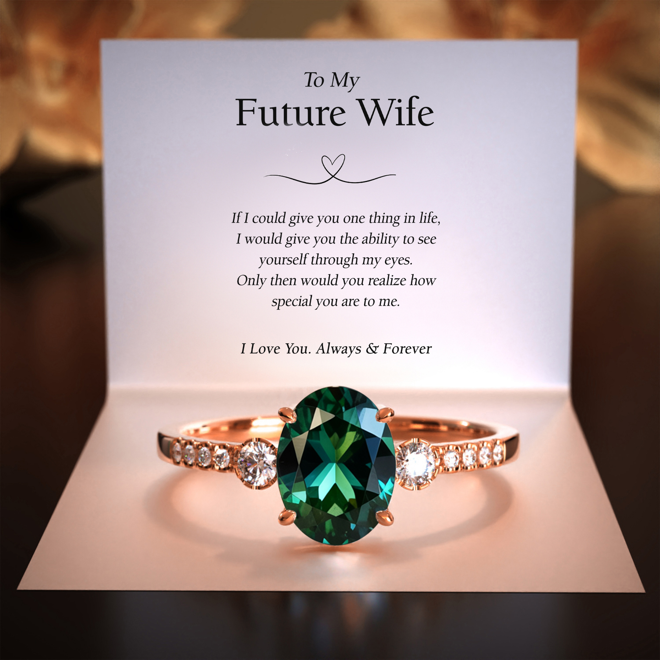 The Luna | 未来の妻へ | 2CTオーバルカット グリーンモアッサナイトリング