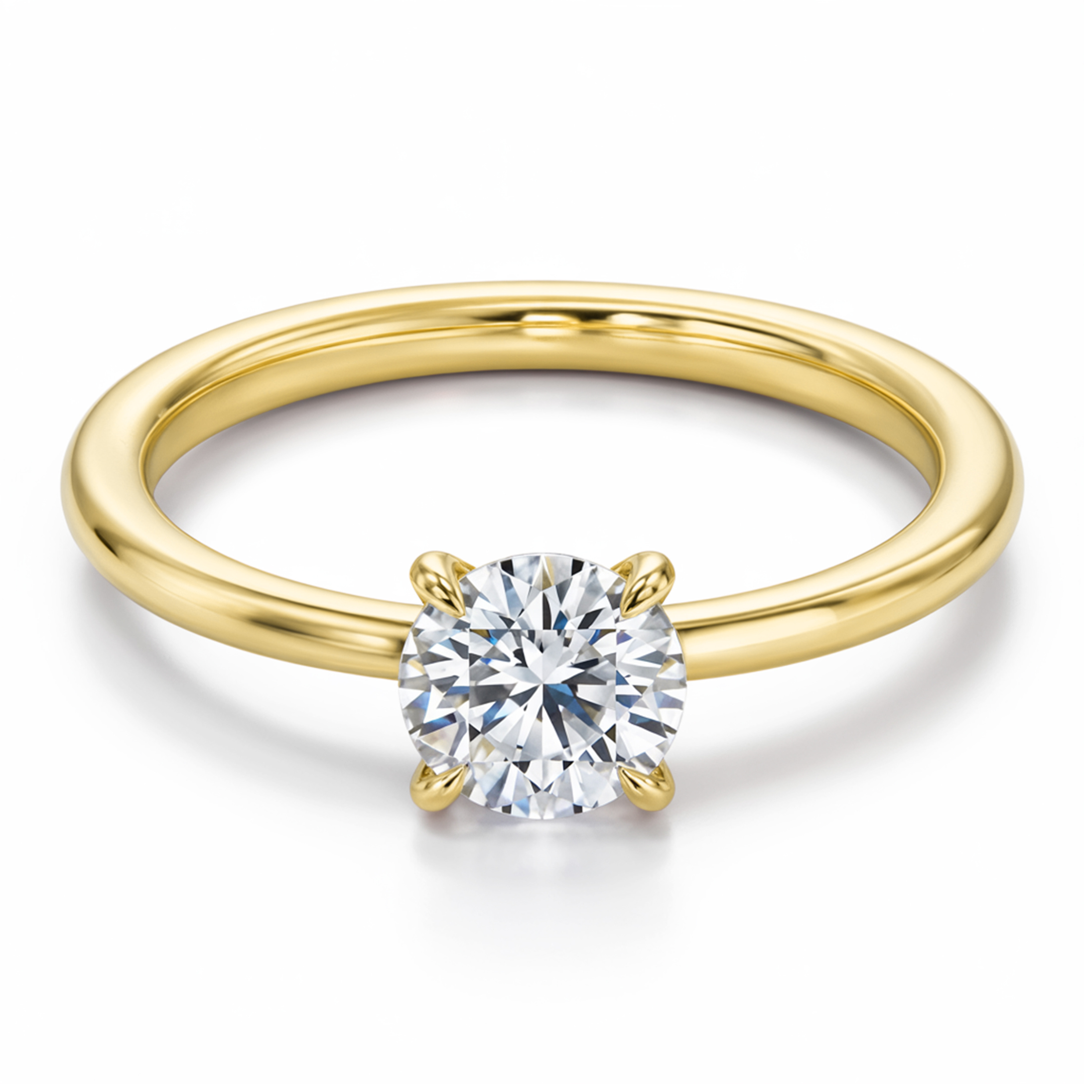 1CT ラウンドカット モアサナイト ソリティアリング