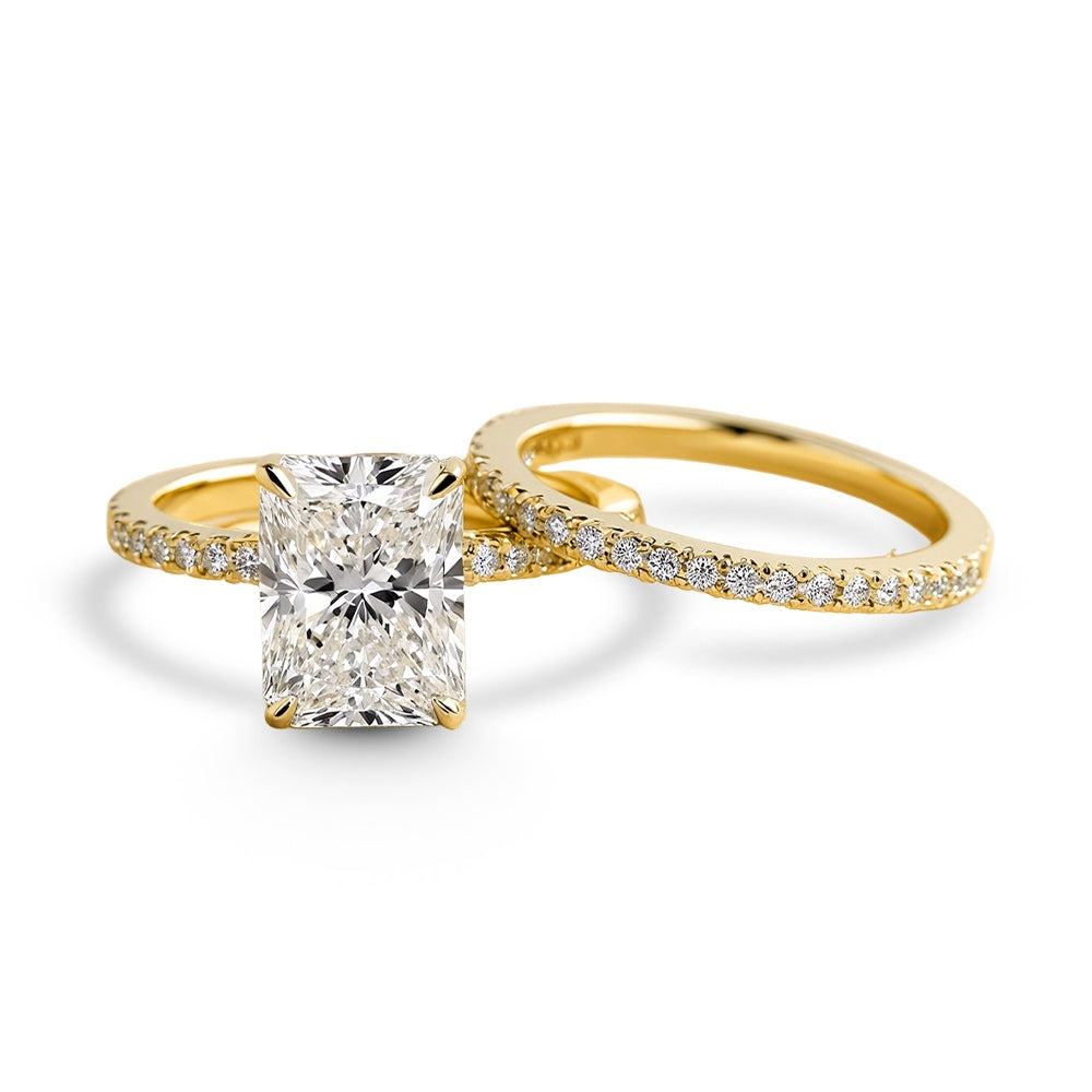 ラディアントカット モアッサナイト 2点リングセット