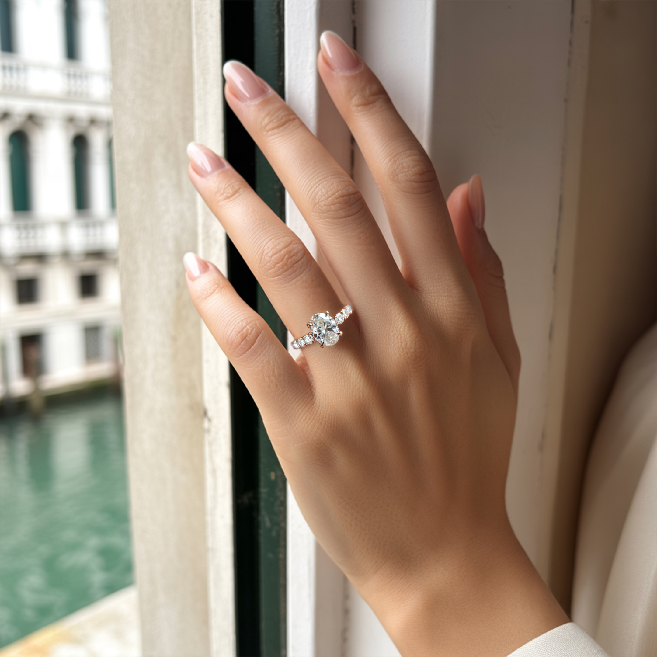 セレスティン 3CT モアッサナイトリング